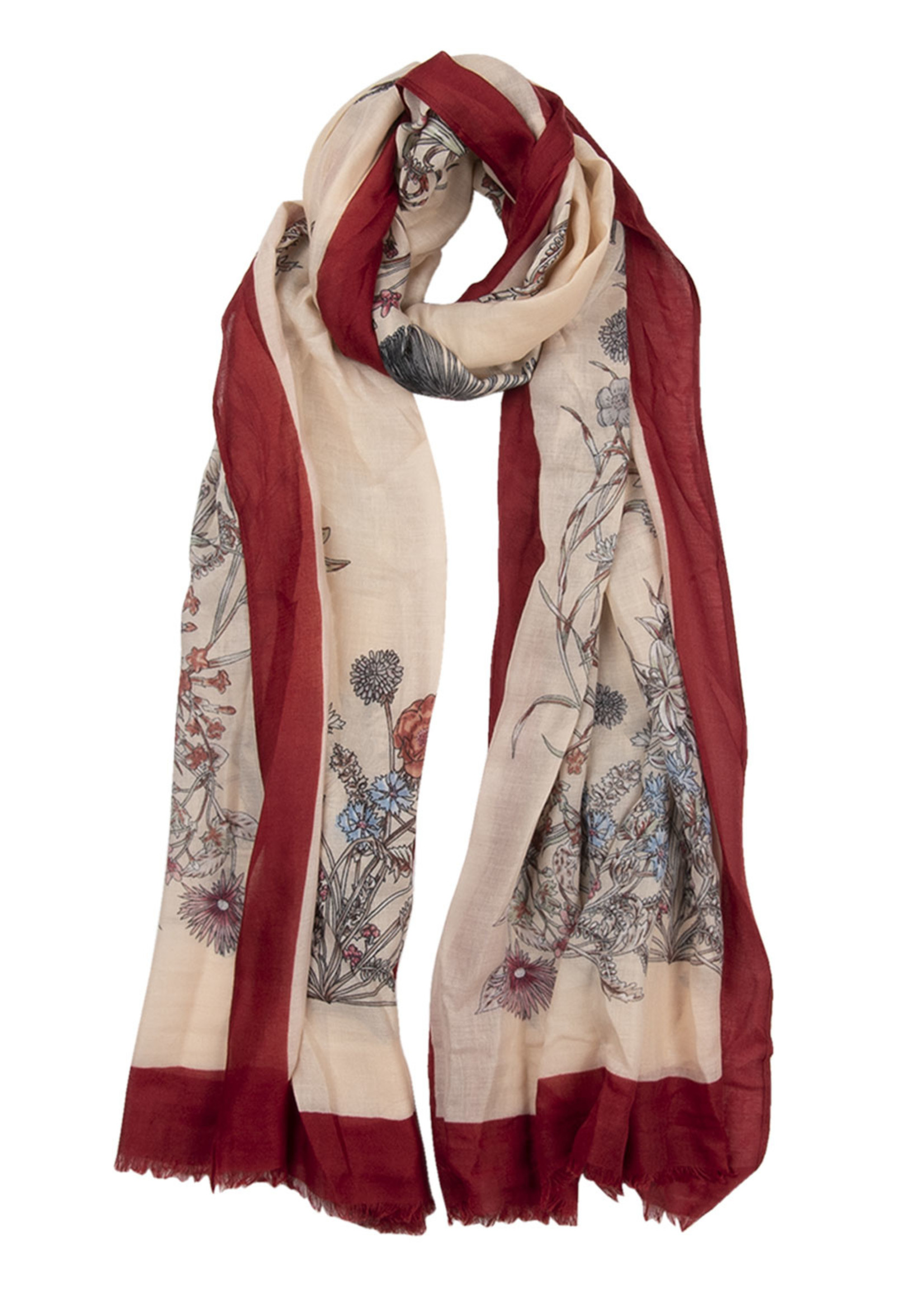 Clayre & Eef Écharpe 85*180 cm rouge JZSC0519R