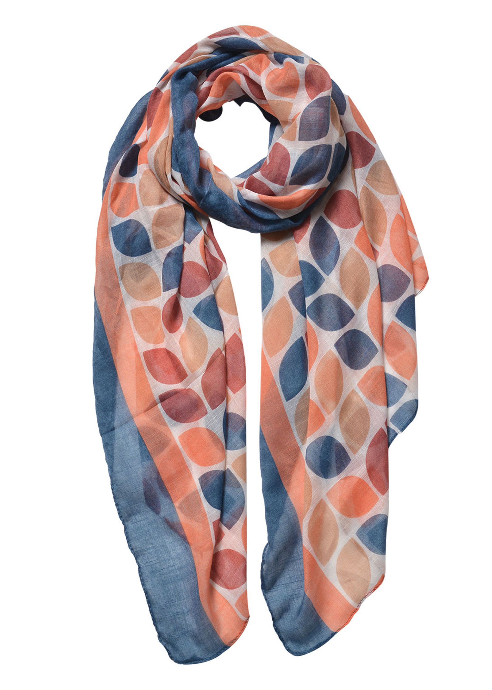 Clayre & Eef Sjaal 90*180 cm blauw JZSC0523BL