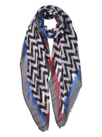 Clayre & Eef Sjaal 90*180 cm blauw JZSC0525BL