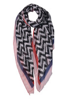 Clayre & Eef Sjaal 90*180 cm roze JZSC0525P