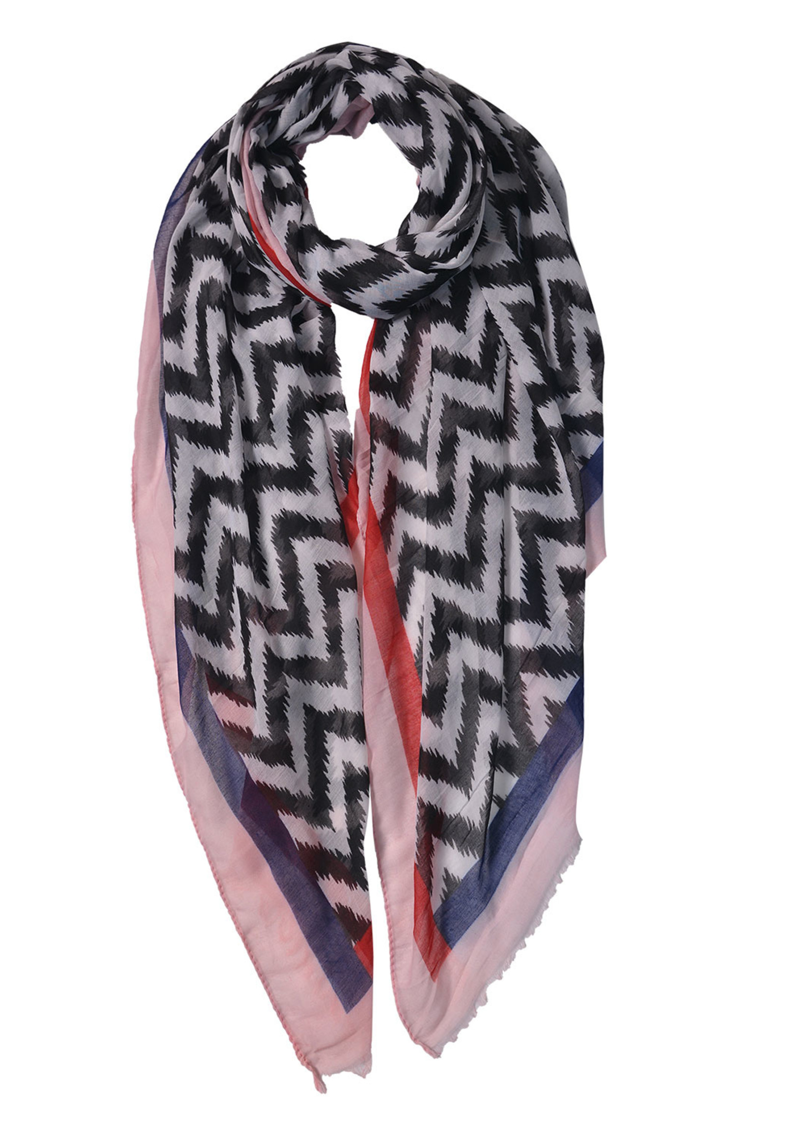 Clayre & Eef Sjaal 90*180 cm roze JZSC0525P