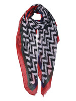 Clayre & Eef Écharpe 90*180 cm rouge JZSC0525R