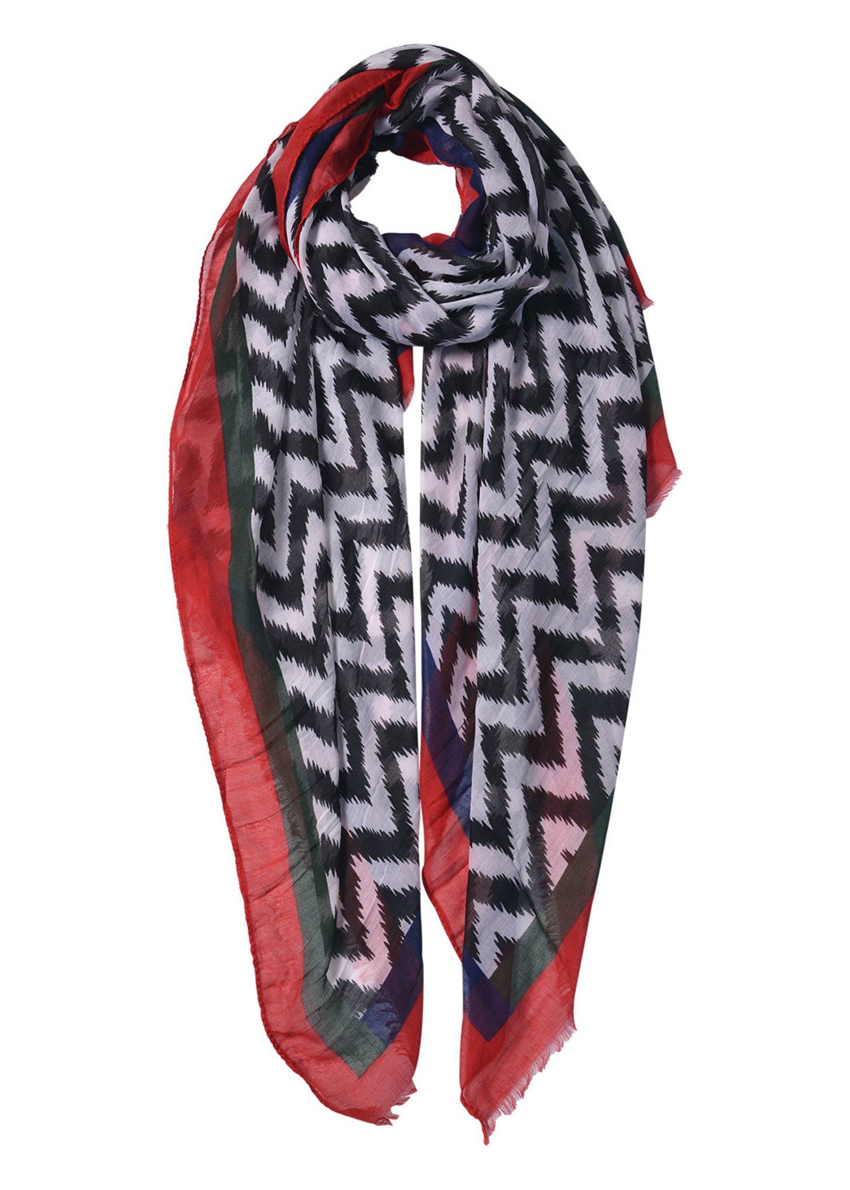 Clayre & Eef Sjaal 90*180 cm rood JZSC0525R