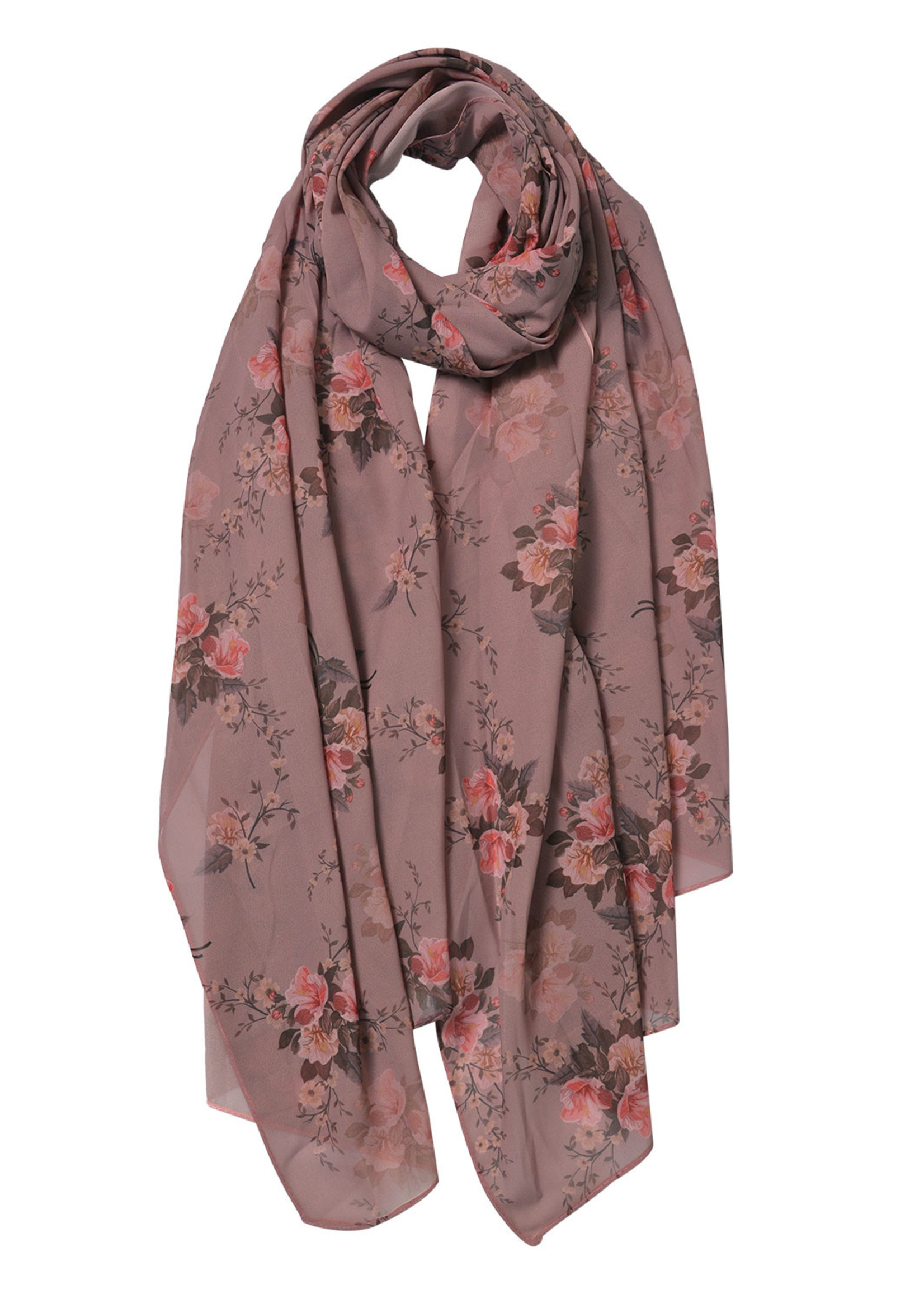 Clayre & Eef Sjaal 90*180 cm roze JZSC0527P