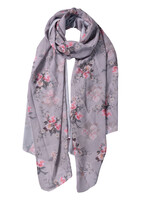 Clayre & Eef Sjaal 90*180 cm grijs JZSC0527W