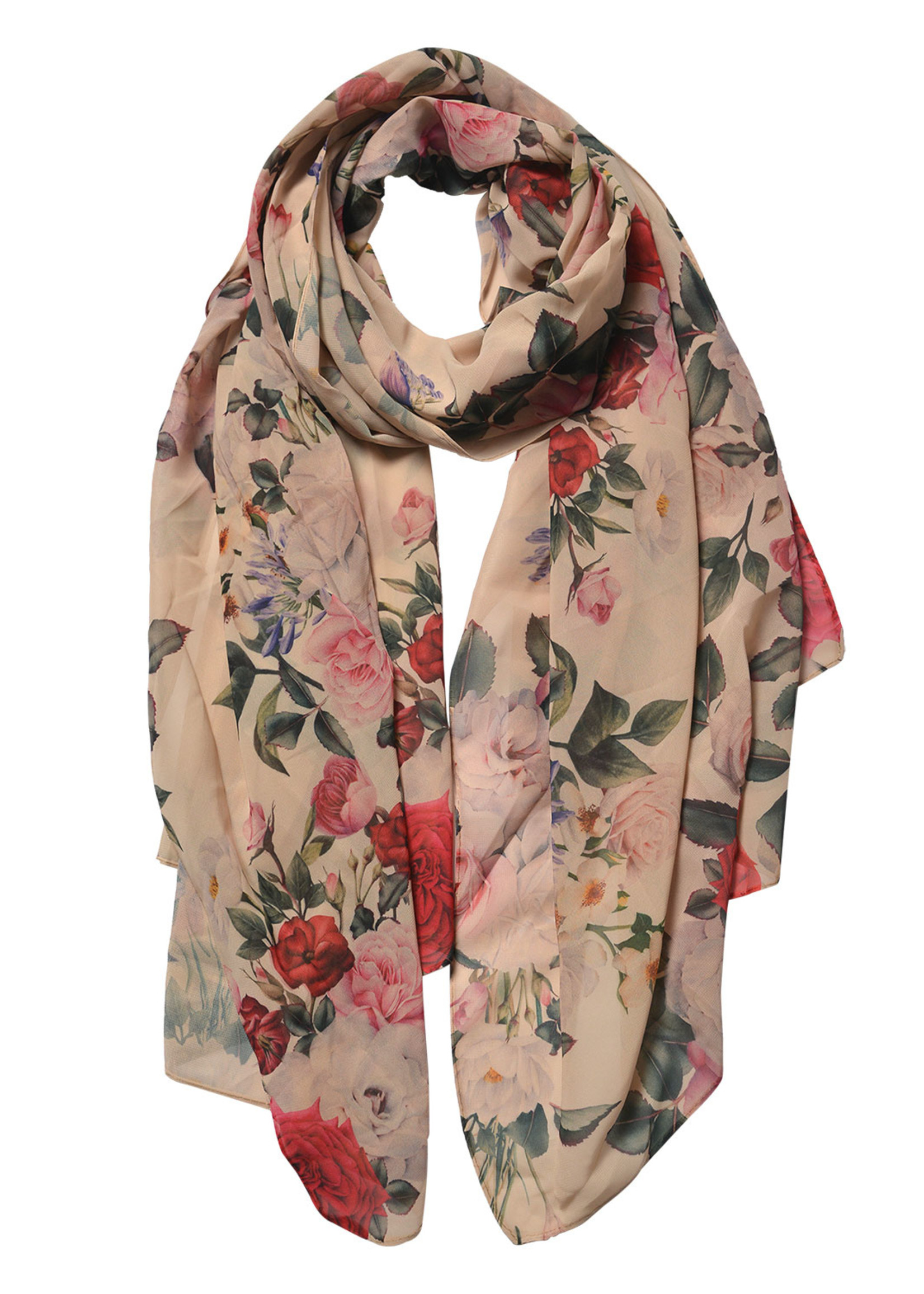 Clayre & Eef Sjaal 90*180 cm beige JZSC0529