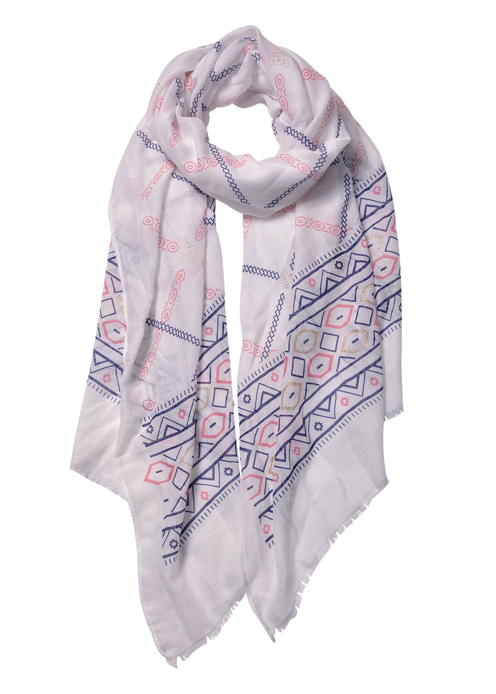 Clayre & Eef Écharpe 70*180 cm blanc JZSC0531