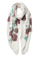 Clayre & Eef Écharpe 70*180 cm blanc JZSC0533W