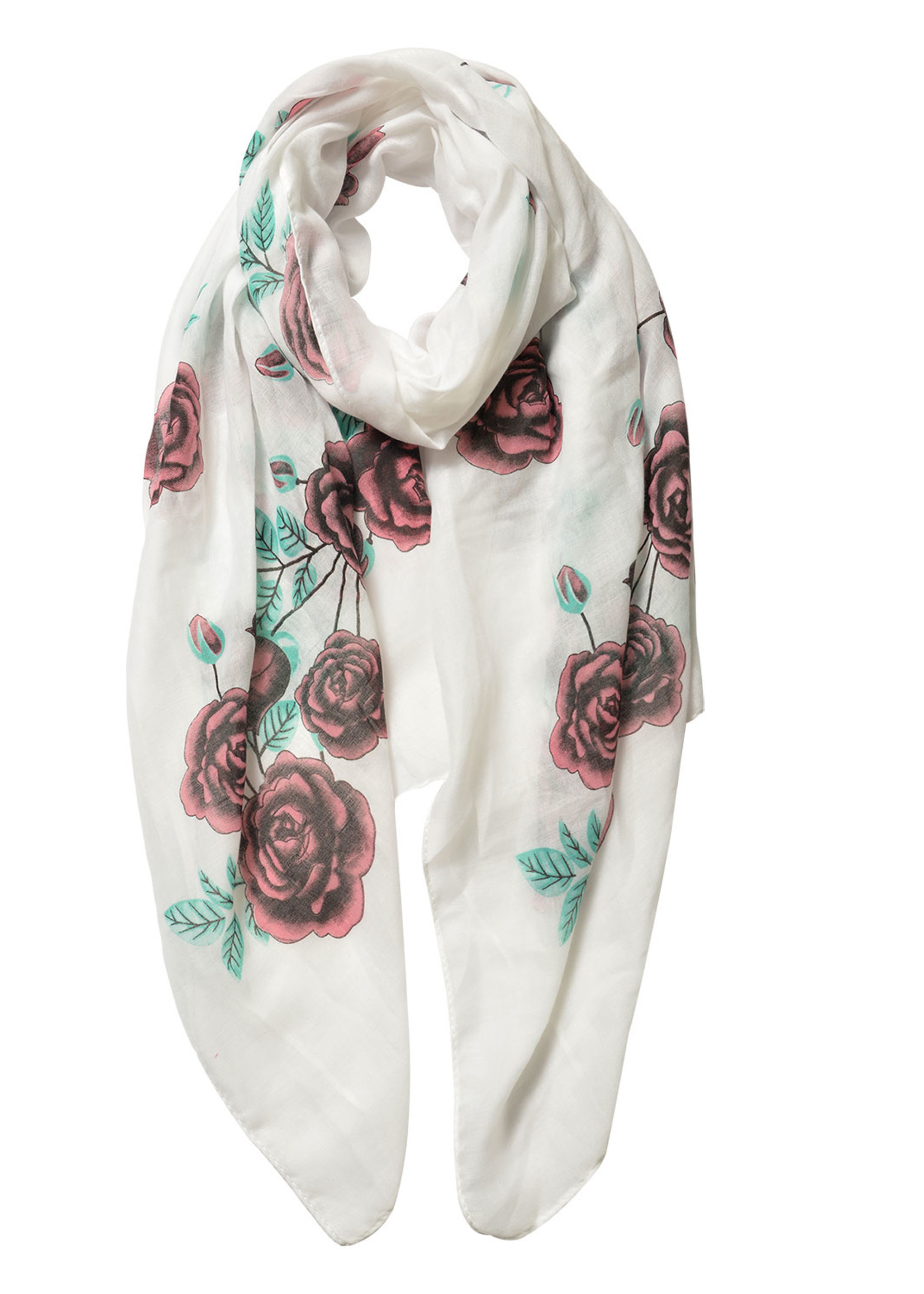 Clayre & Eef Écharpe 70*180 cm blanc JZSC0533W