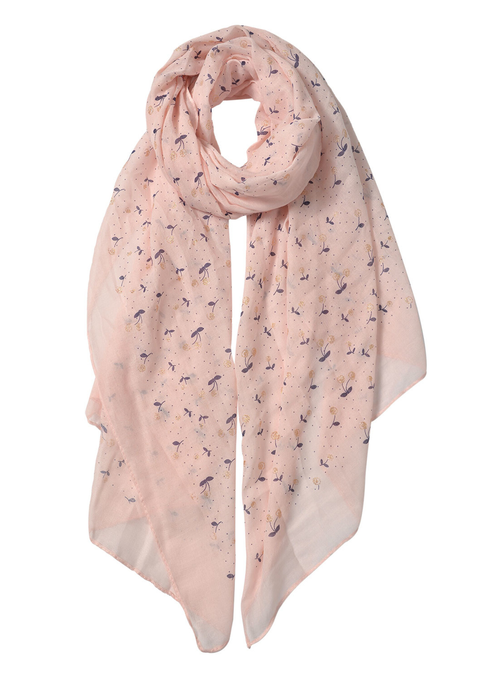 Clayre & Eef Sjaal 70*180 cm roze JZSC0534P