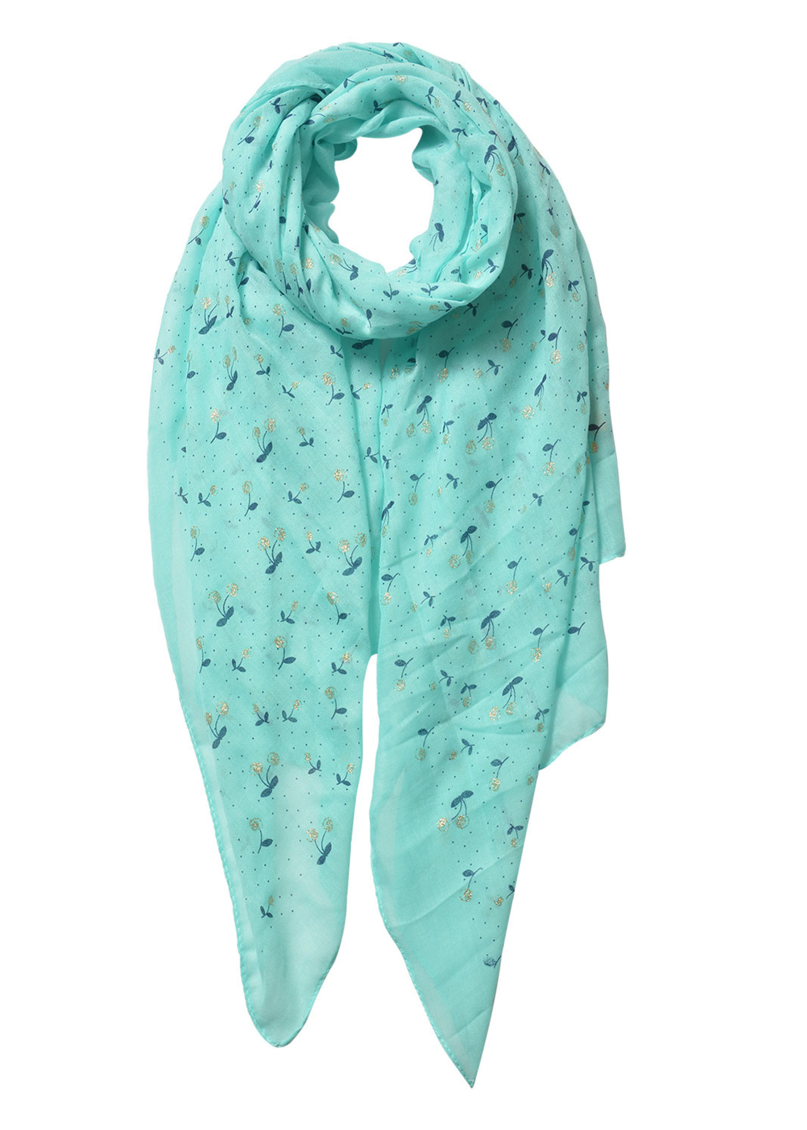 Clayre & Eef Écharpe 70*180 cm turquoise JZSC0534T