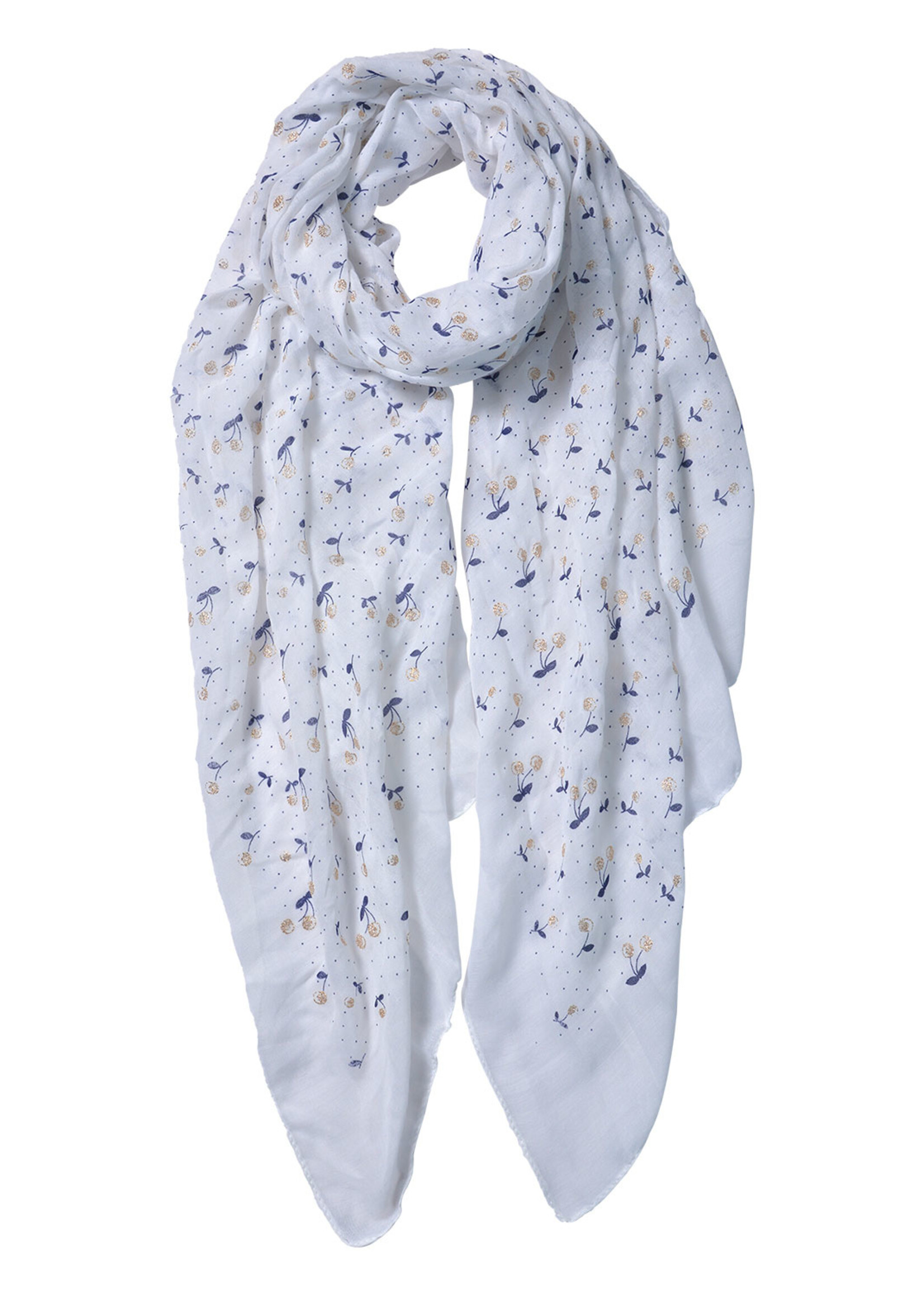 Clayre & Eef Écharpe 70*180 cm blanc JZSC0534W