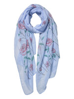 Clayre & Eef Écharpe 70*180 cm bleu JZSC0535BL