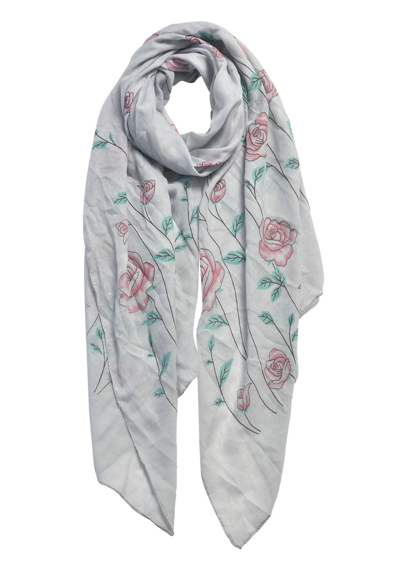 Clayre & Eef Sjaal 70*180 cm grijs JZSC0535G