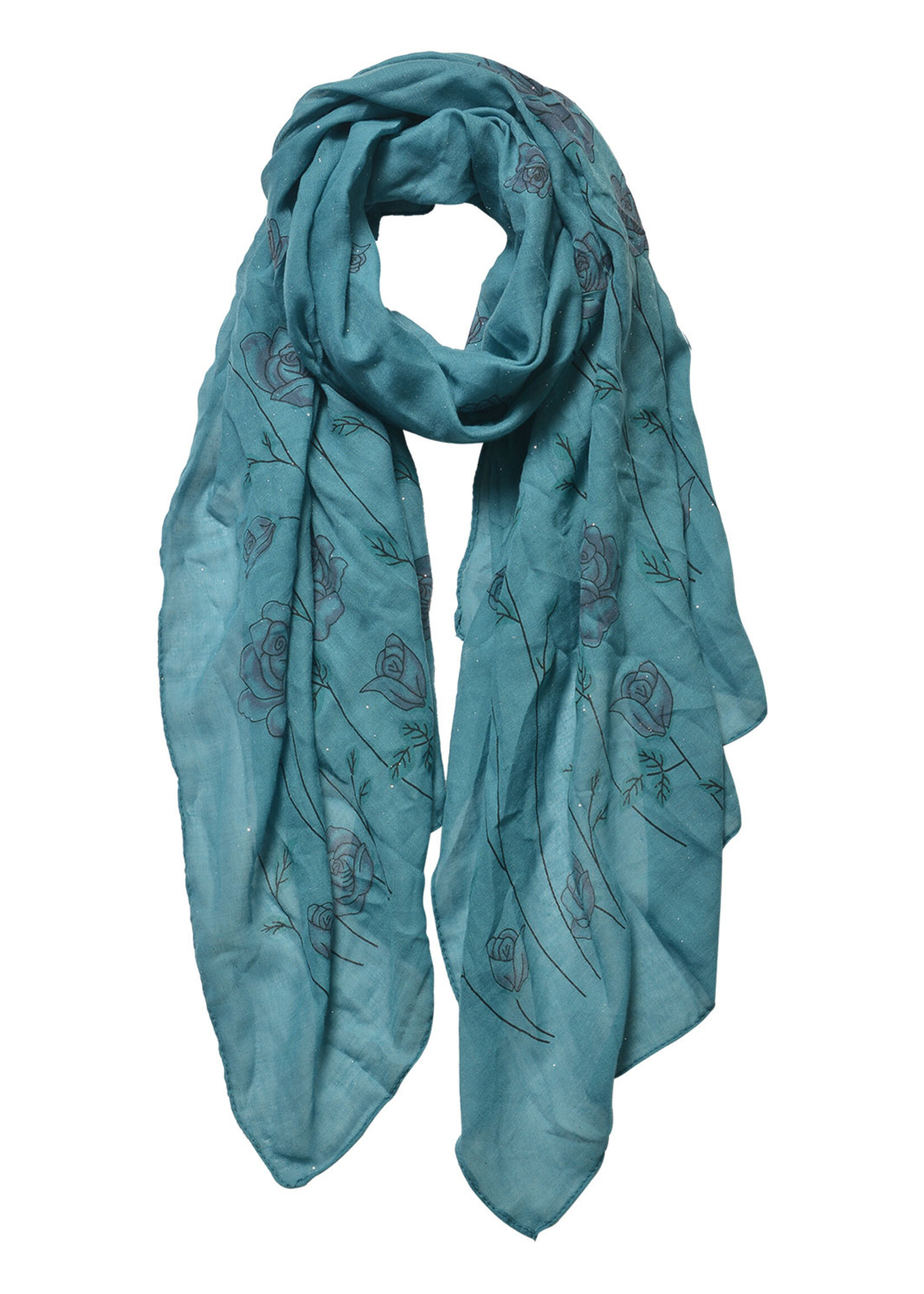 Clayre & Eef Écharpe 70*180 cm vert JZSC0535GR