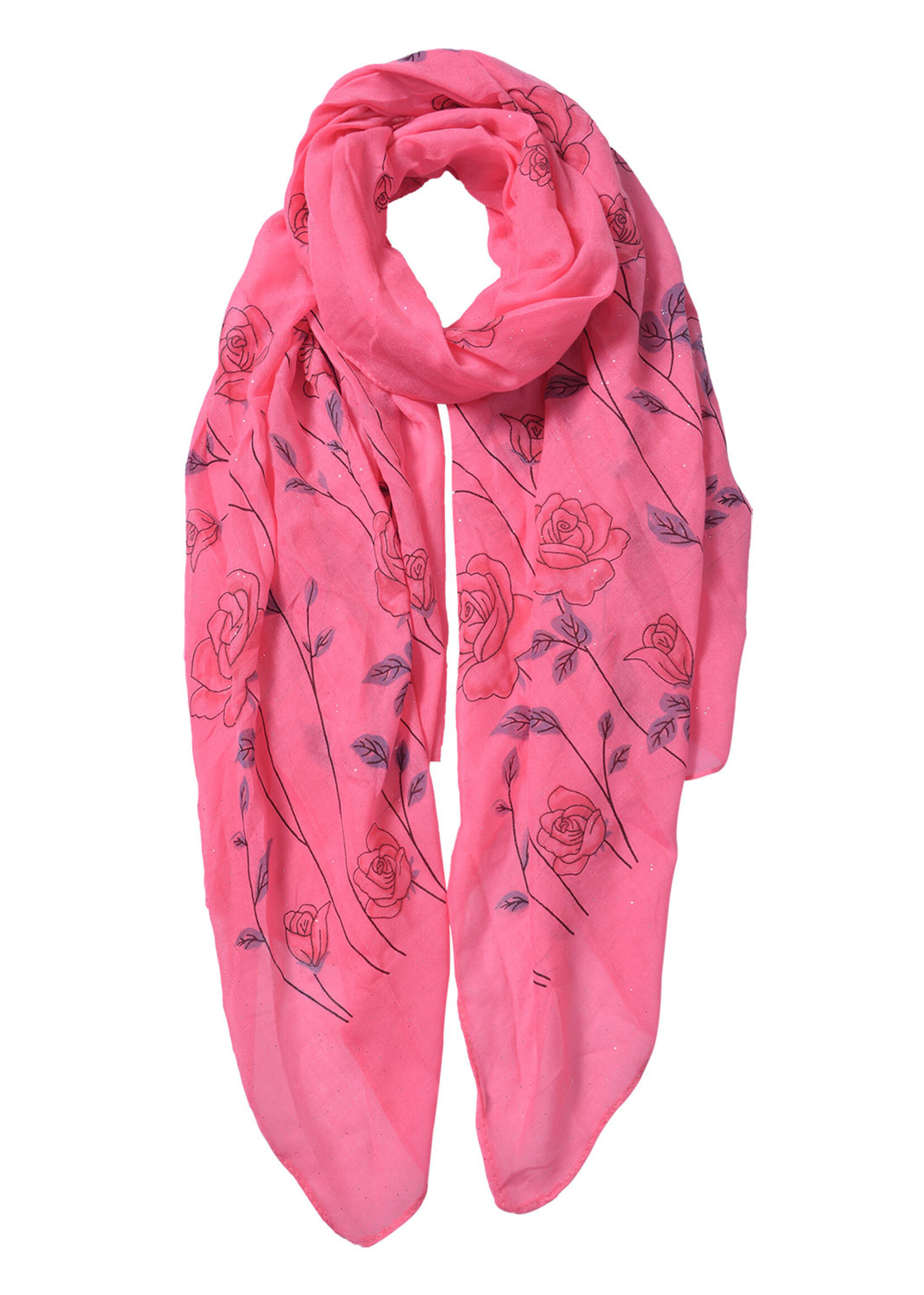 Clayre & Eef Écharpe 70*180 cm rose JZSC0535P