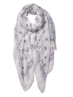 Clayre & Eef Écharpe 70*180 cm blanc JZSC0536W