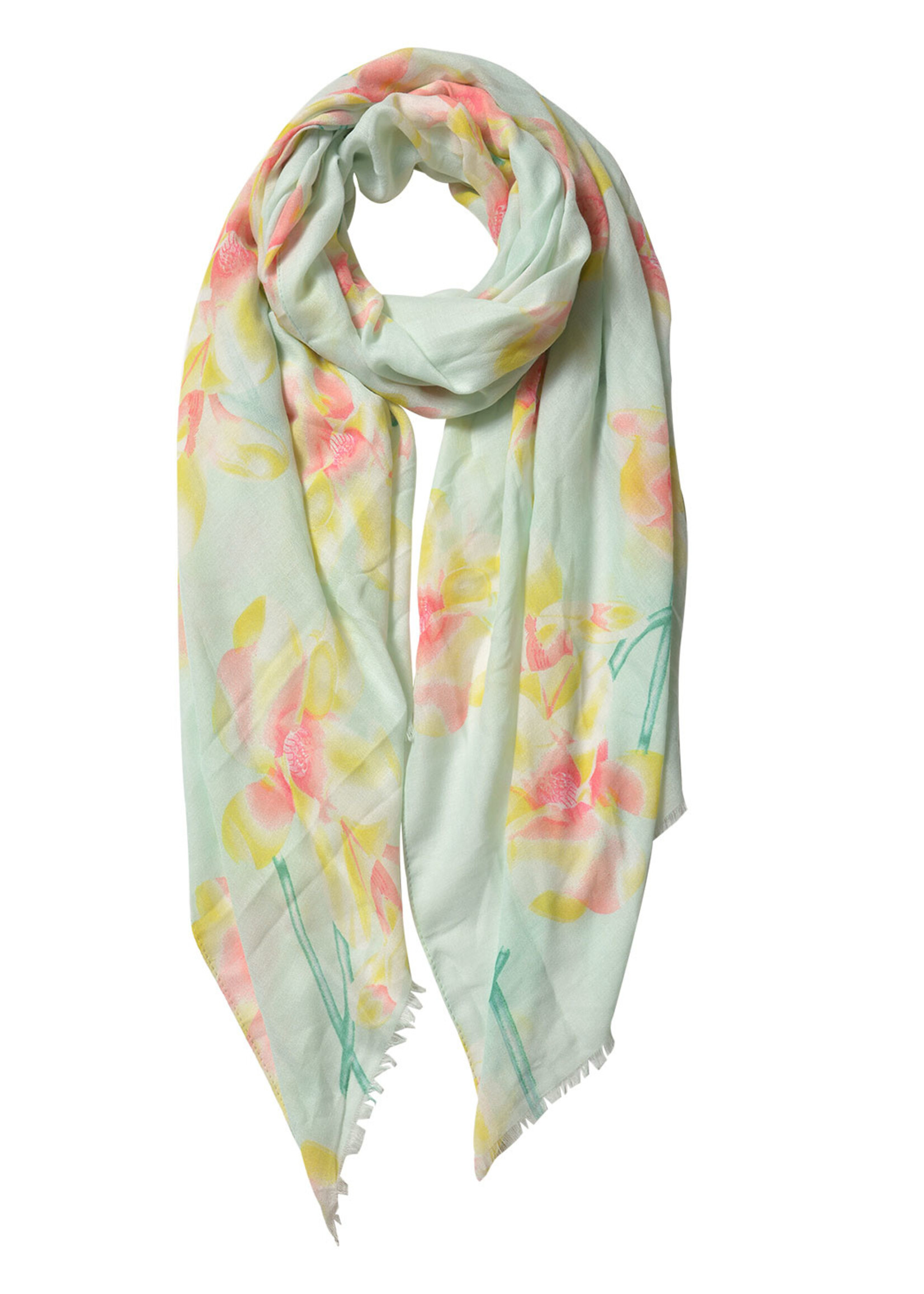 Clayre & Eef Sjaal 80*180 cm groen JZSC0537