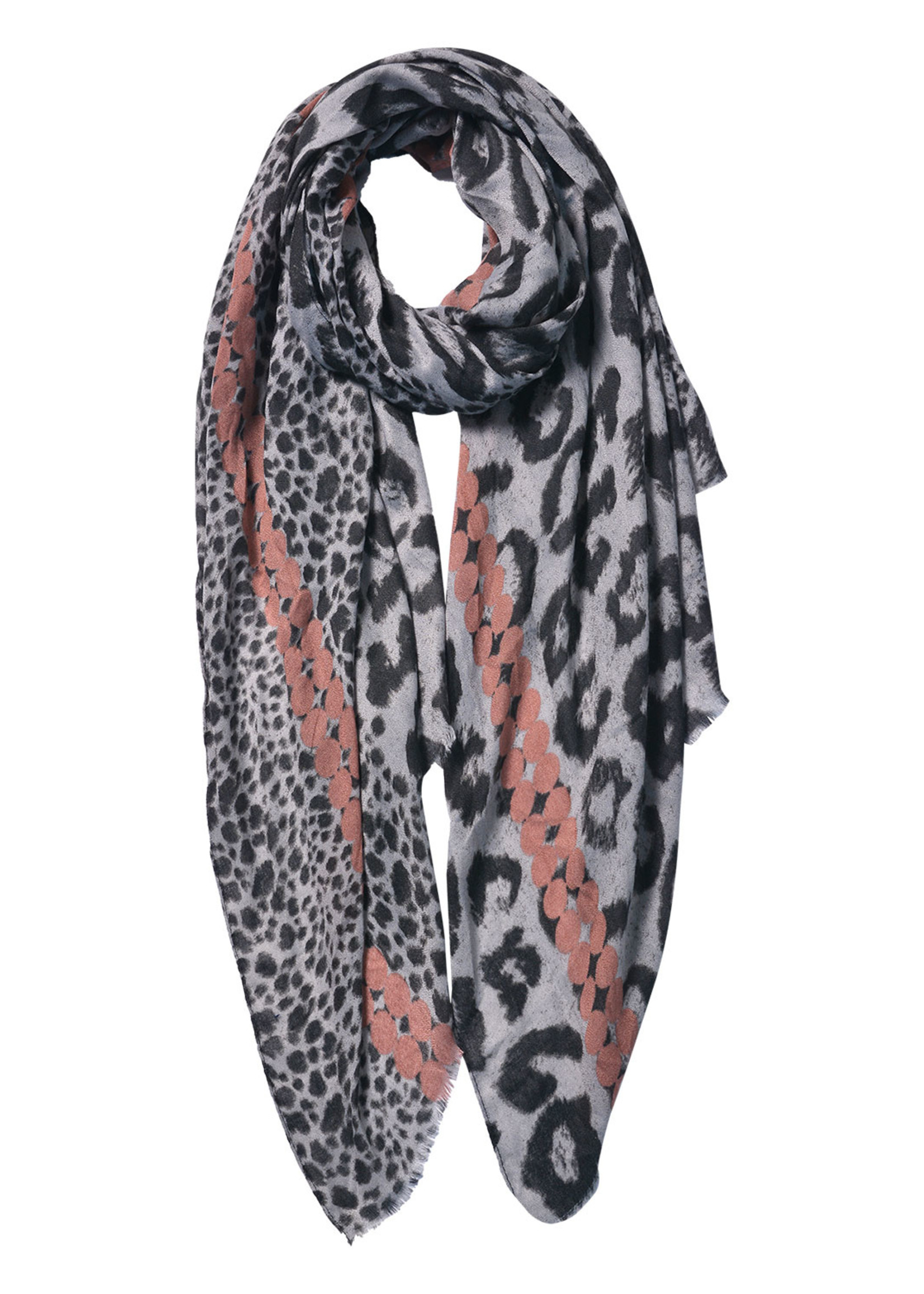 Clayre & Eef Écharpe 80*180 cm gris JZSC0540