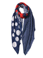 Clayre & Eef Écharpe 80*180 cm bleu JZSC0543BL