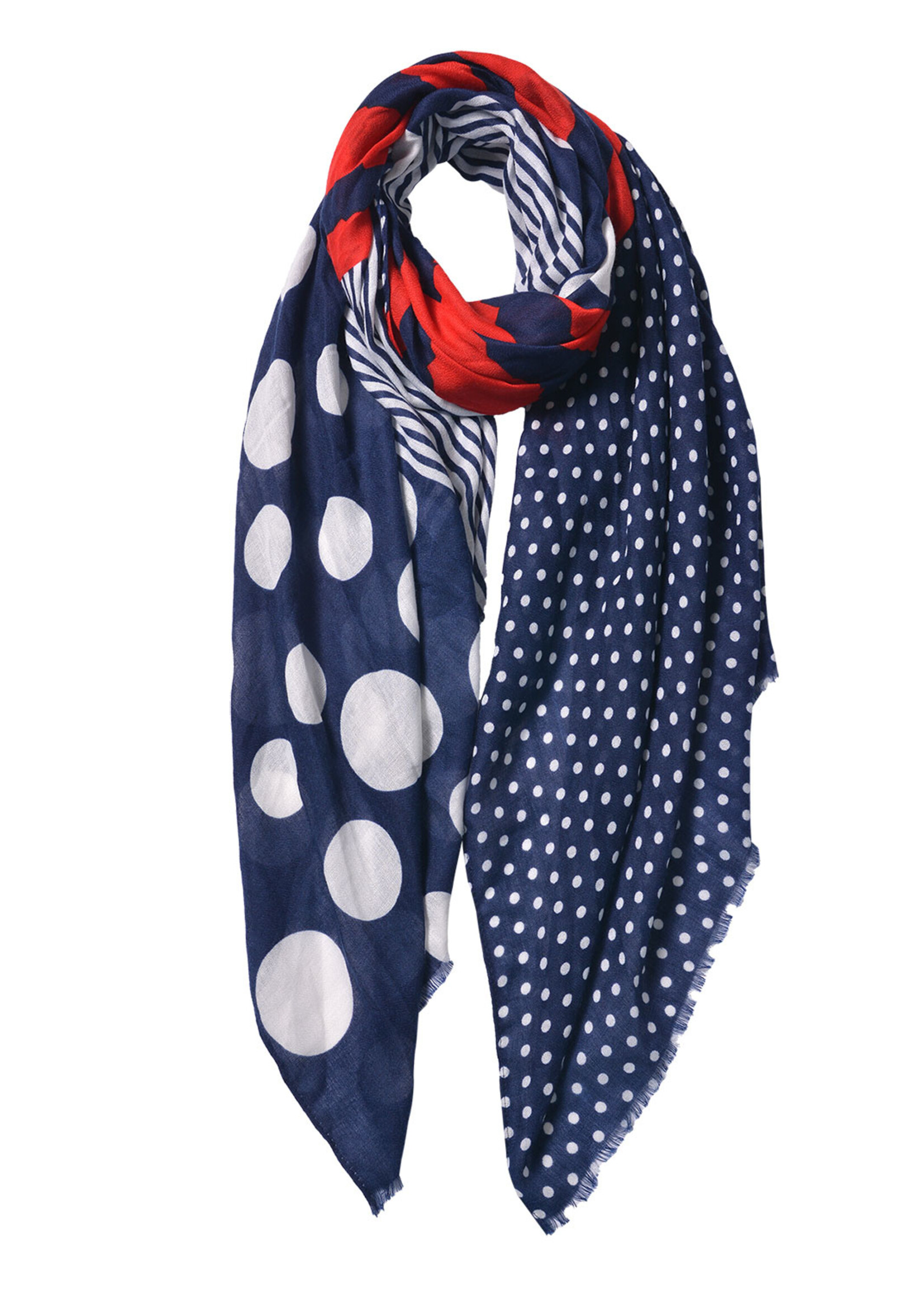 Clayre & Eef Écharpe 80*180 cm bleu JZSC0543BL