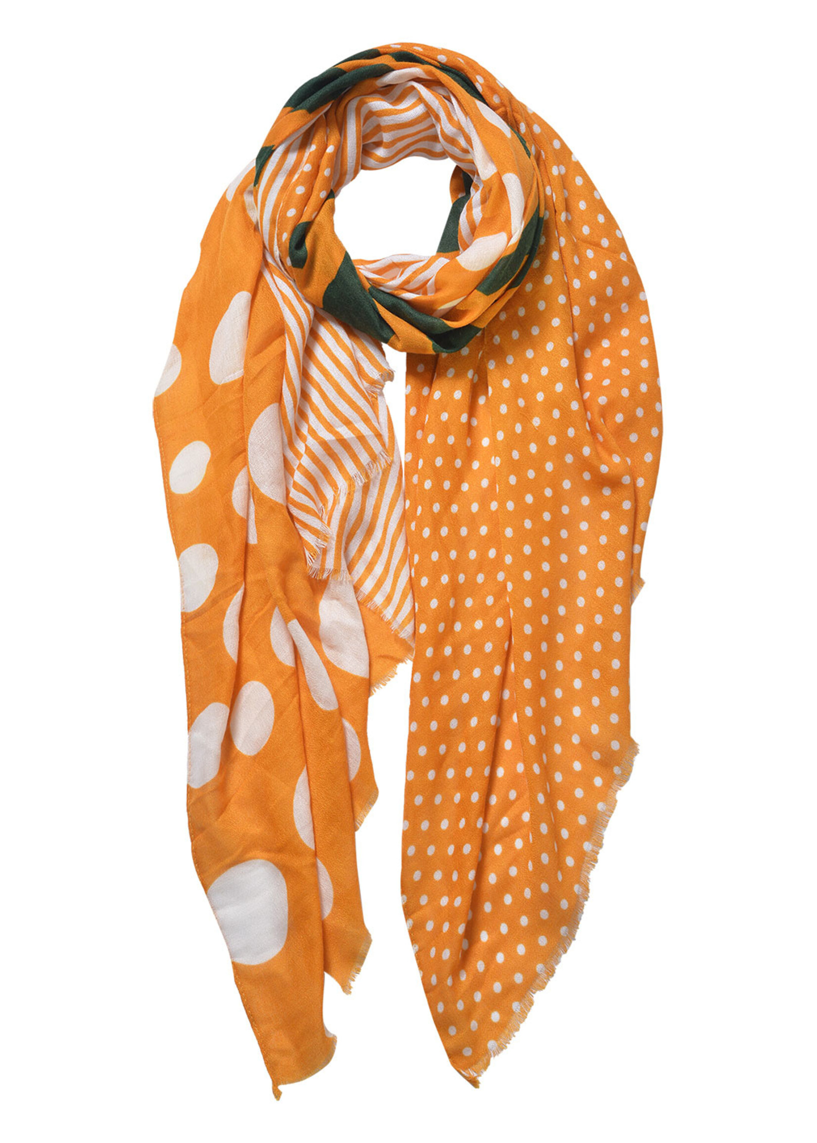 Clayre & Eef Sjaal 80*180 cm oranje JZSC0543Y