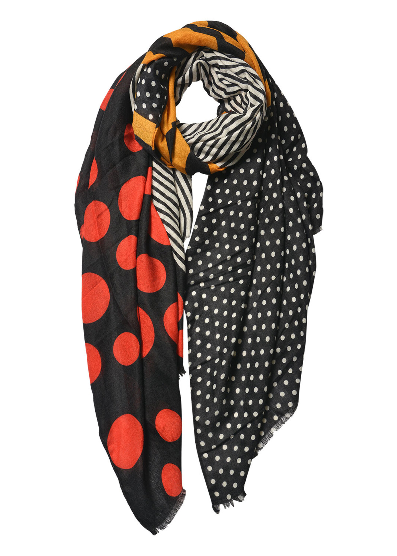 Clayre & Eef Écharpe 80*180 cm noir JZSC0543Z