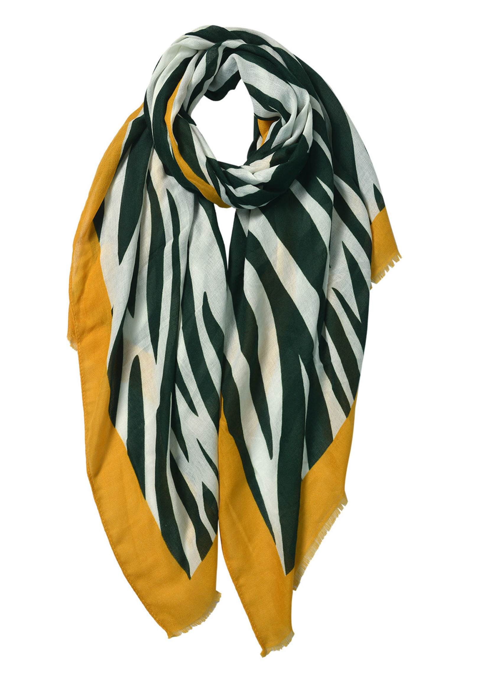 Clayre & Eef Sjaal 80*180 cm groen JZSC0544GR