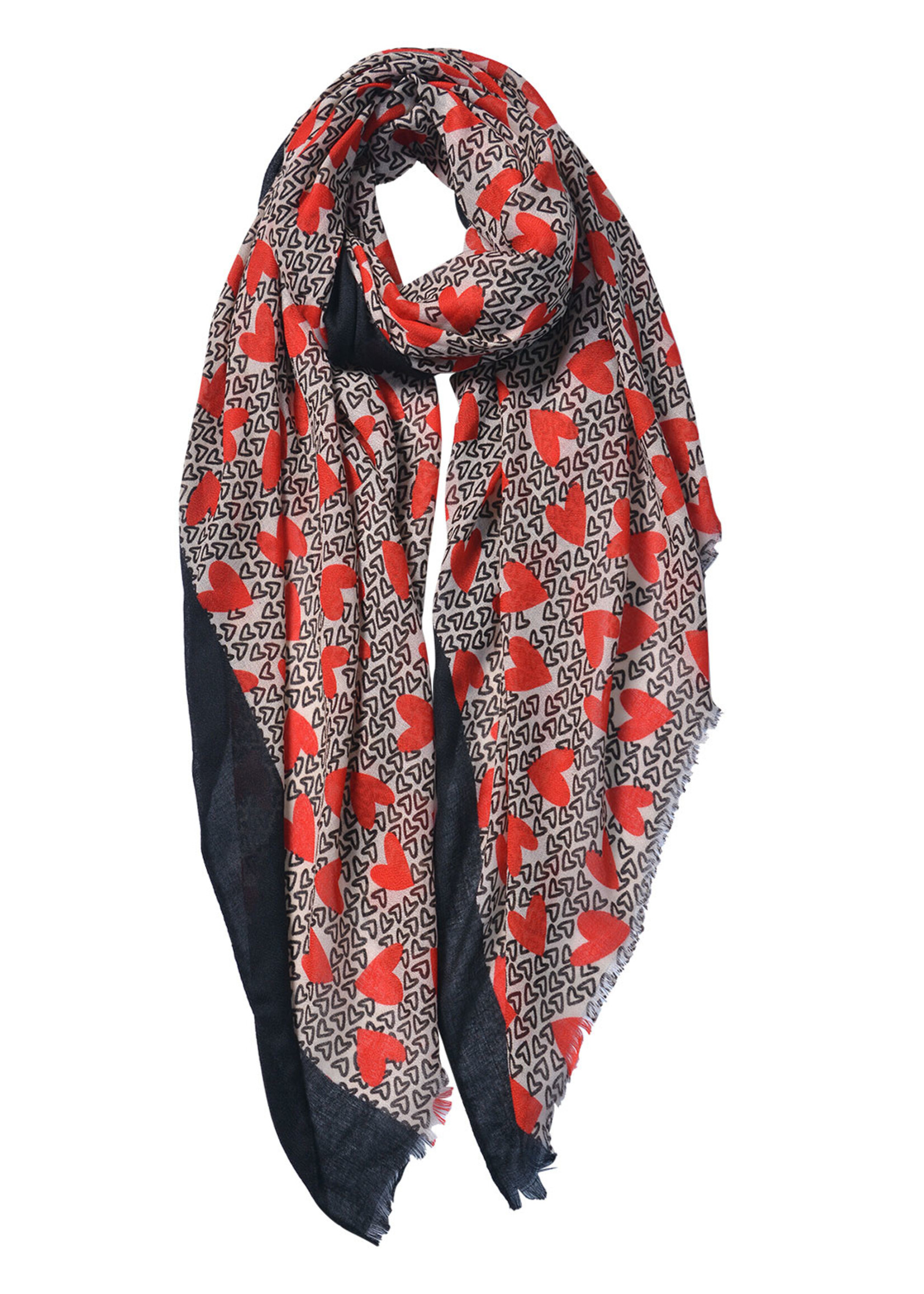 Clayre & Eef Écharpe 80*180 cm rouge JZSC0545R