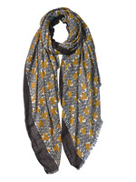 Clayre & Eef Écharpe 80*180 cm jaune JZSC0545Y