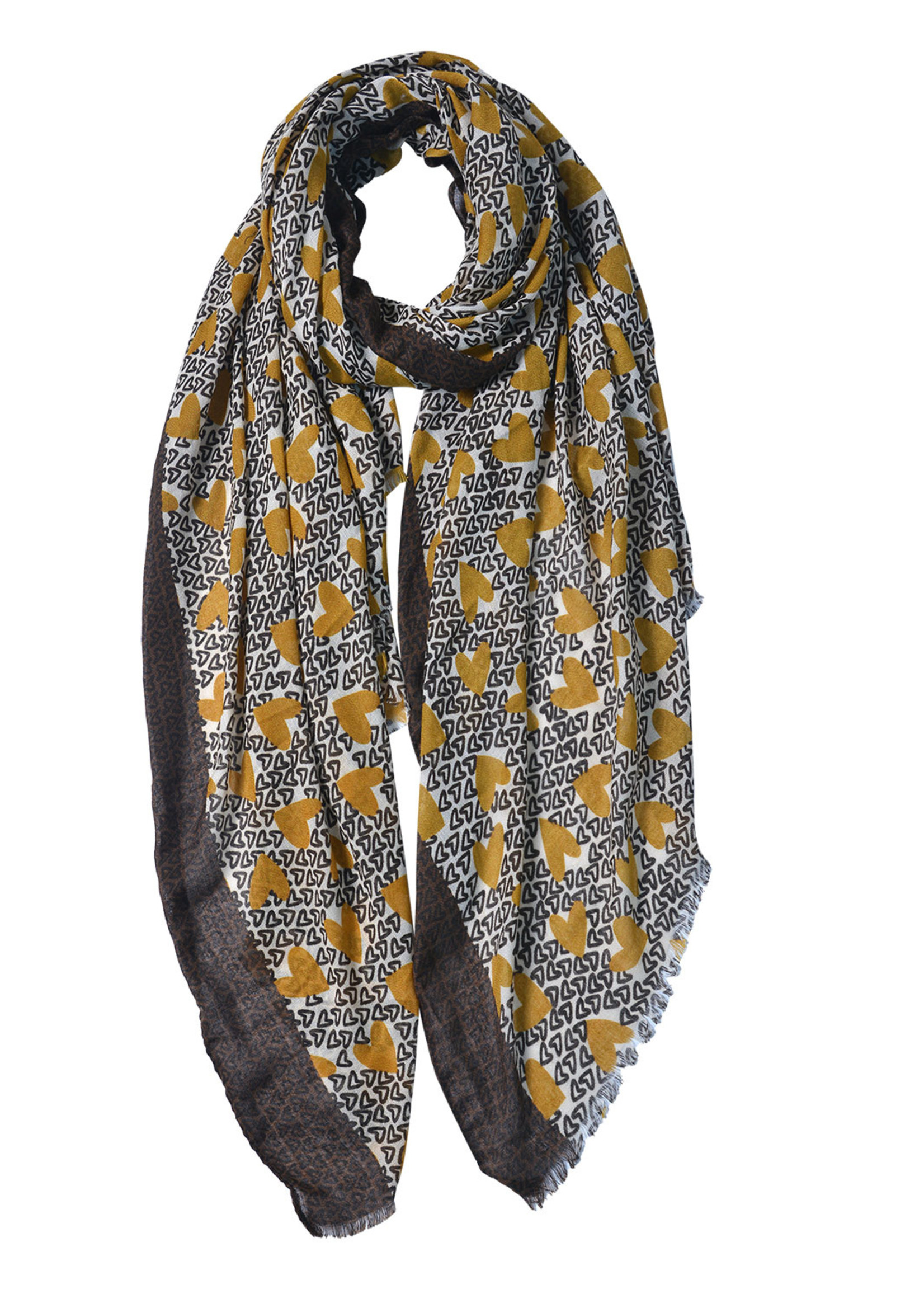 Clayre & Eef Écharpe 80*180 cm jaune JZSC0545Y