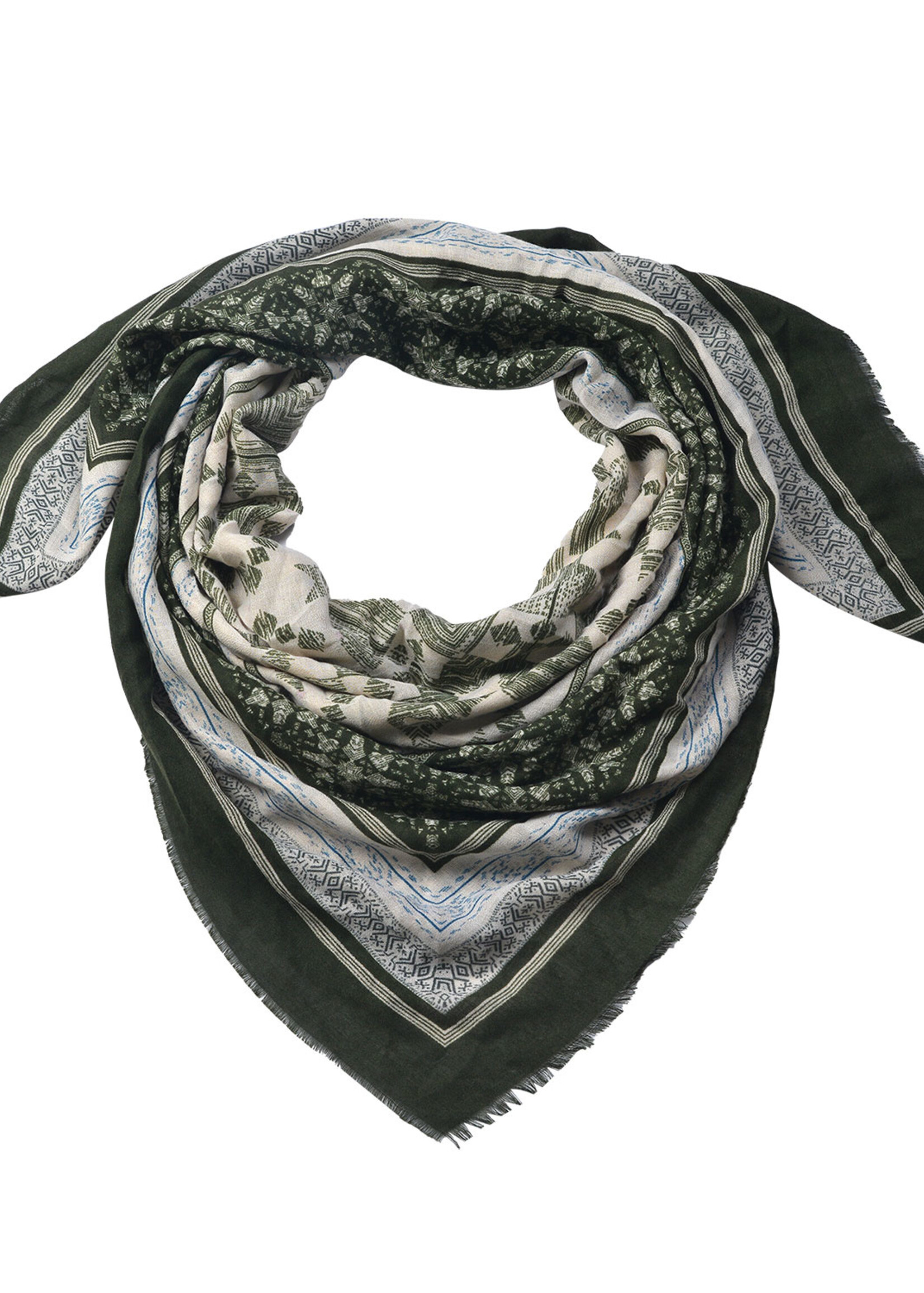 Clayre & Eef Écharpe 140*140 cm brun JZSC0546CH