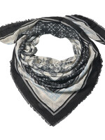 Clayre & Eef Sjaal 140*140 cm zwart JZSC0546Z