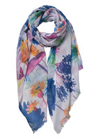 Clayre & Eef Écharpe 70*180 cm bleu JZSC0547BL