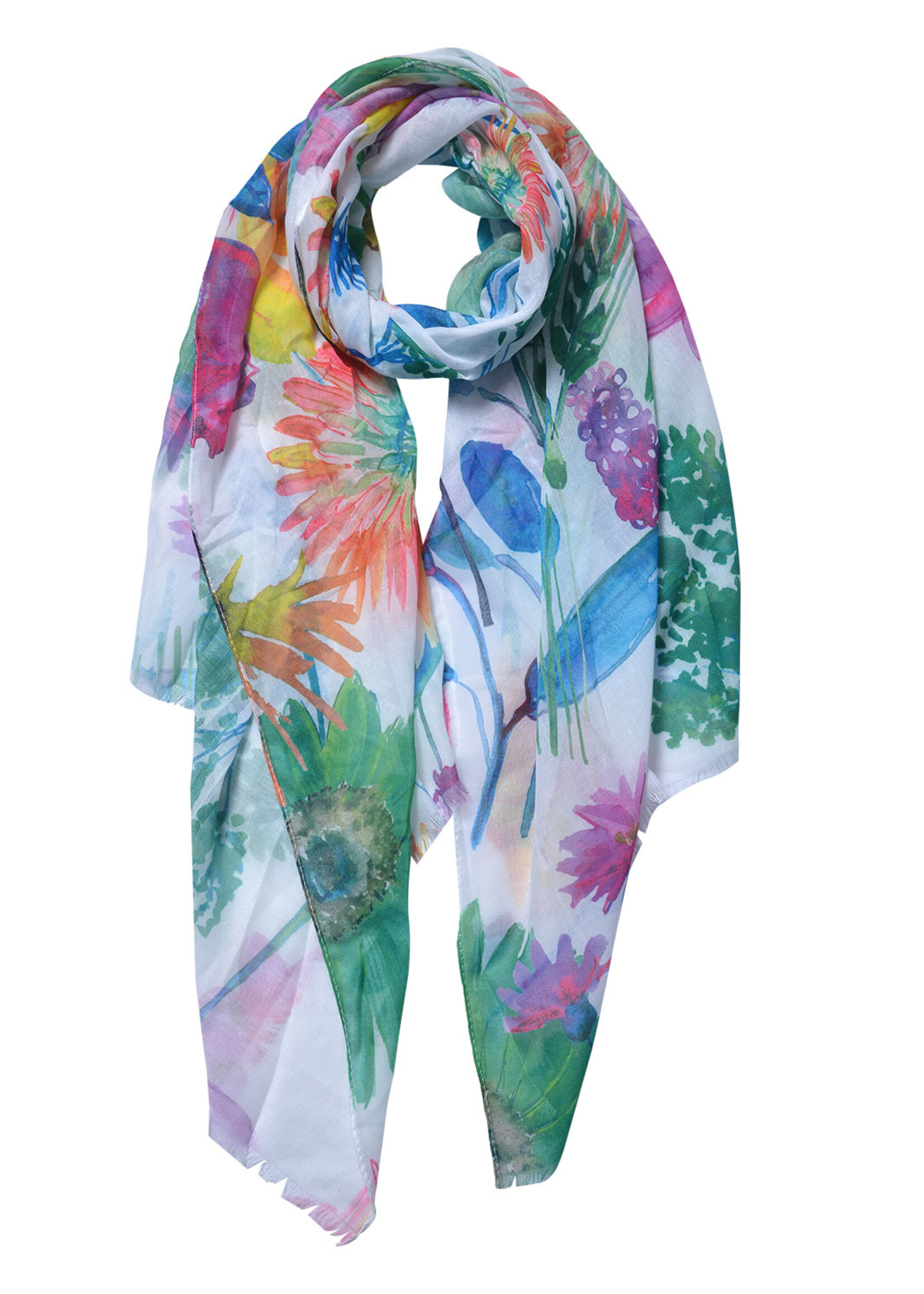 Clayre & Eef Sjaal 70*180 cm groen JZSC0547GR