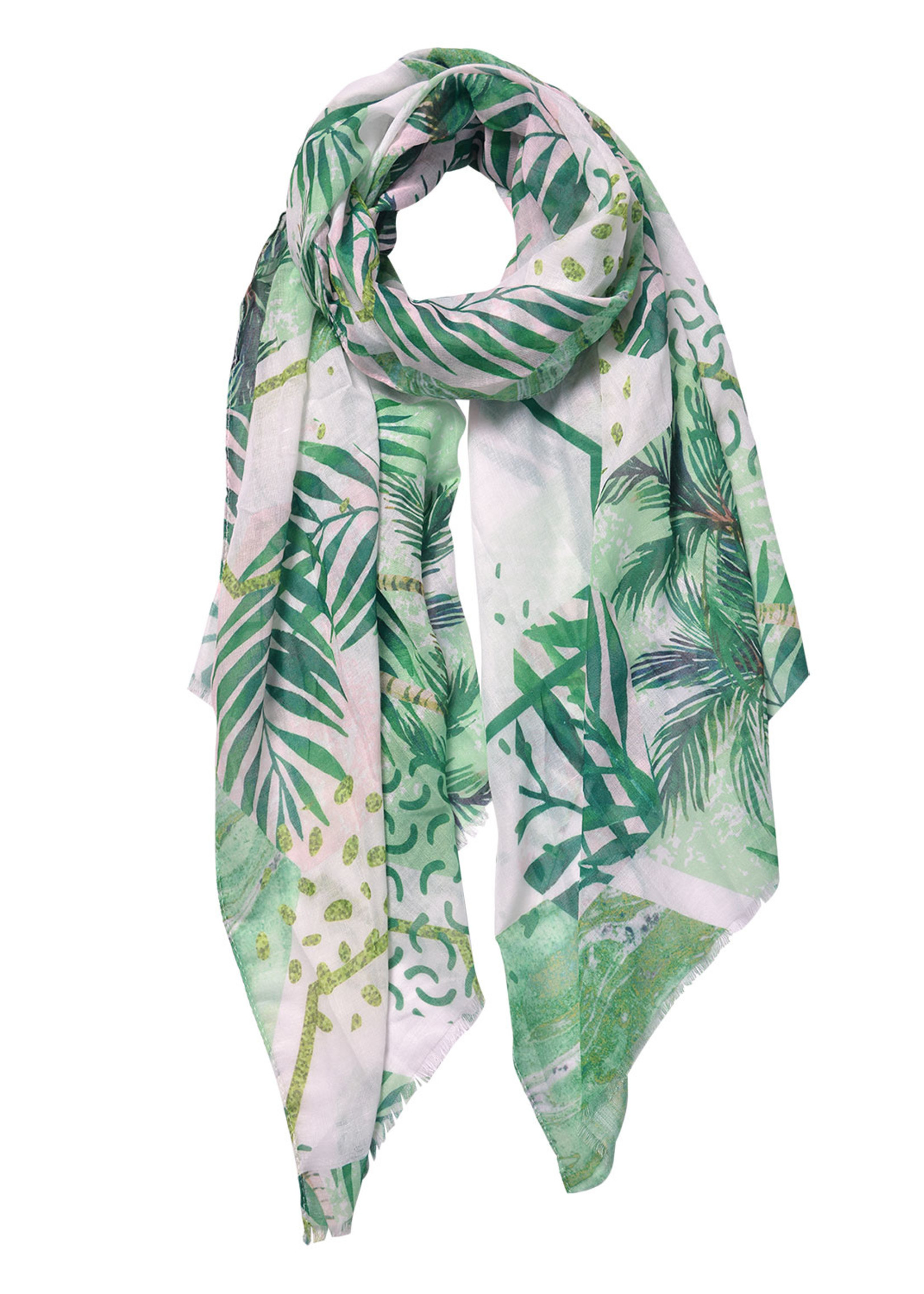 Clayre & Eef Écharpe 70*180 cm vert JZSC0548GR