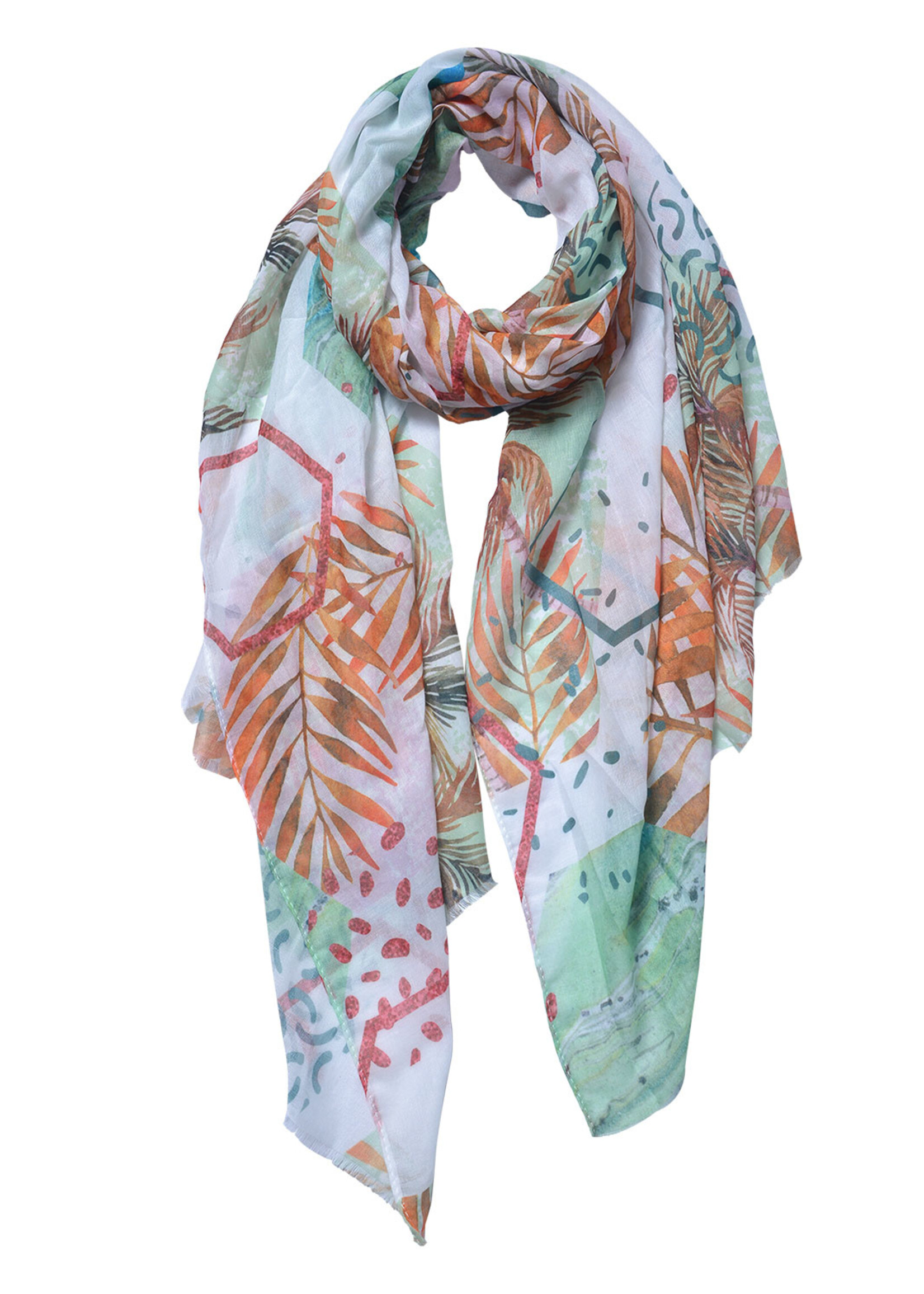 Clayre & Eef Écharpe 70*180 cm vert JZSC0548LGR