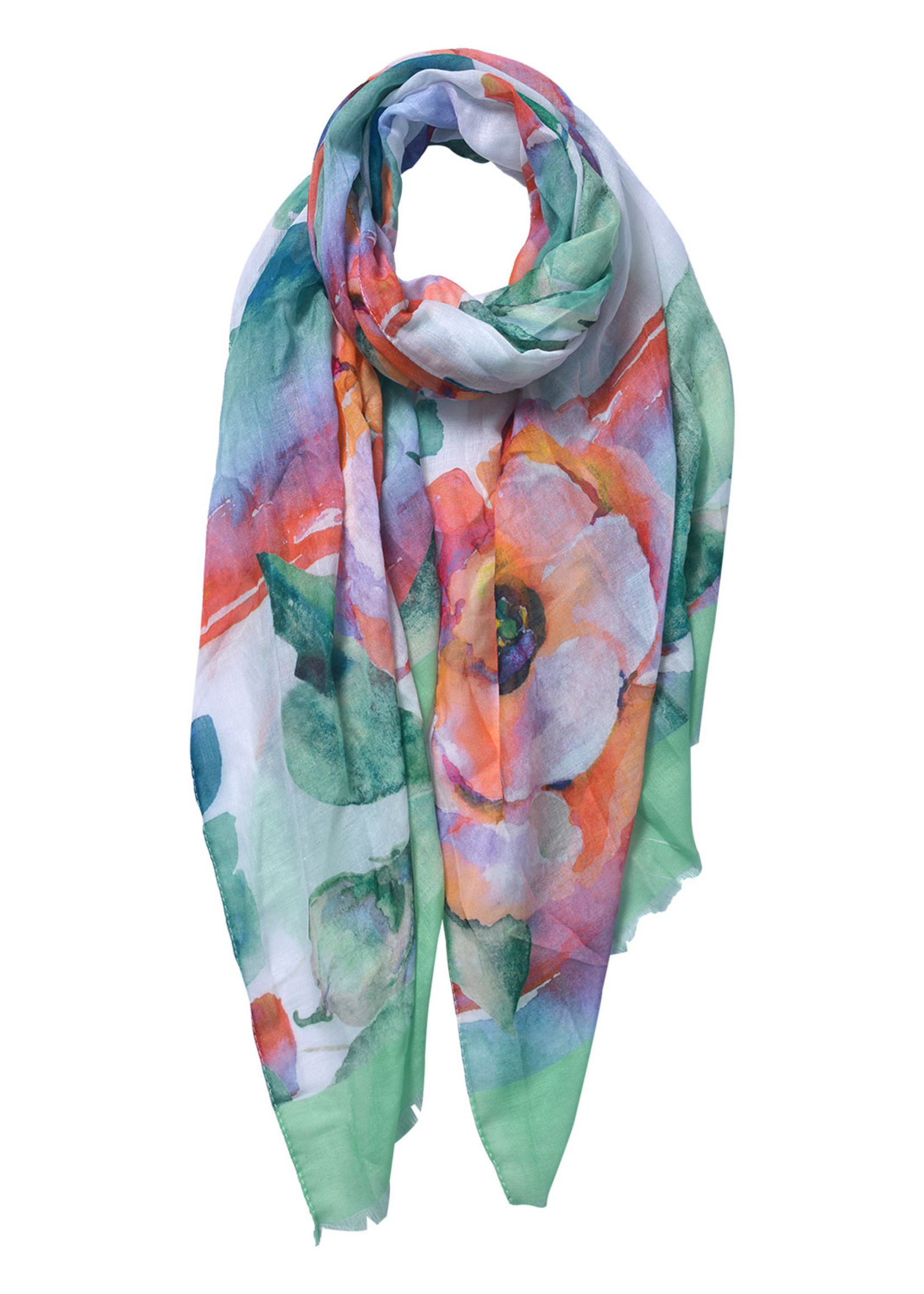 Clayre & Eef Sjaal 70*180 cm groen JZSC0550GR