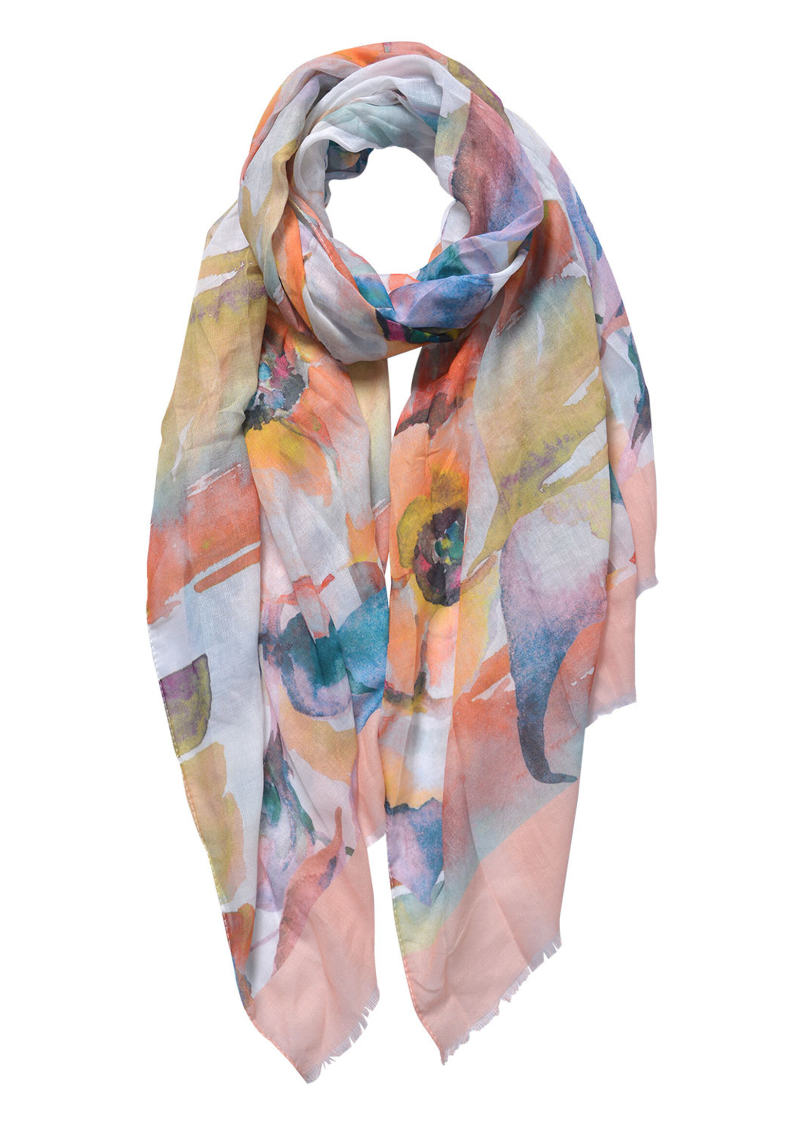 Clayre & Eef Sjaal 70*180 cm kaki JZSC0550KH