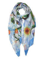 Clayre & Eef Écharpe 70*180 cm bleu JZSC0551BL