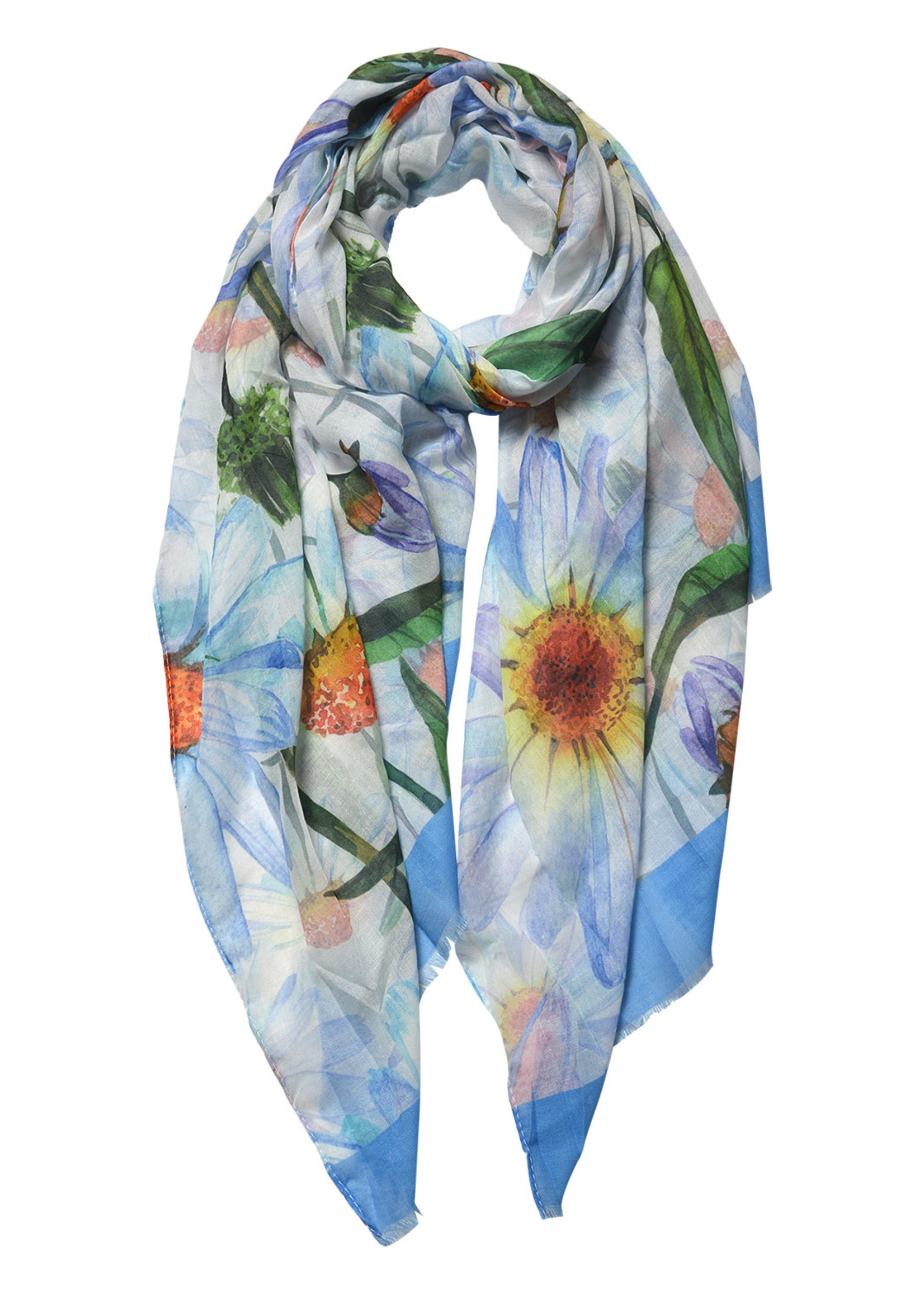 Clayre & Eef Sjaal 70*180 cm blauw JZSC0551BL