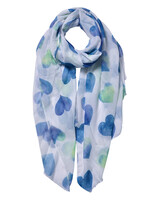 Clayre & Eef Sjaal 70*180 cm blauw JZSC0552BL