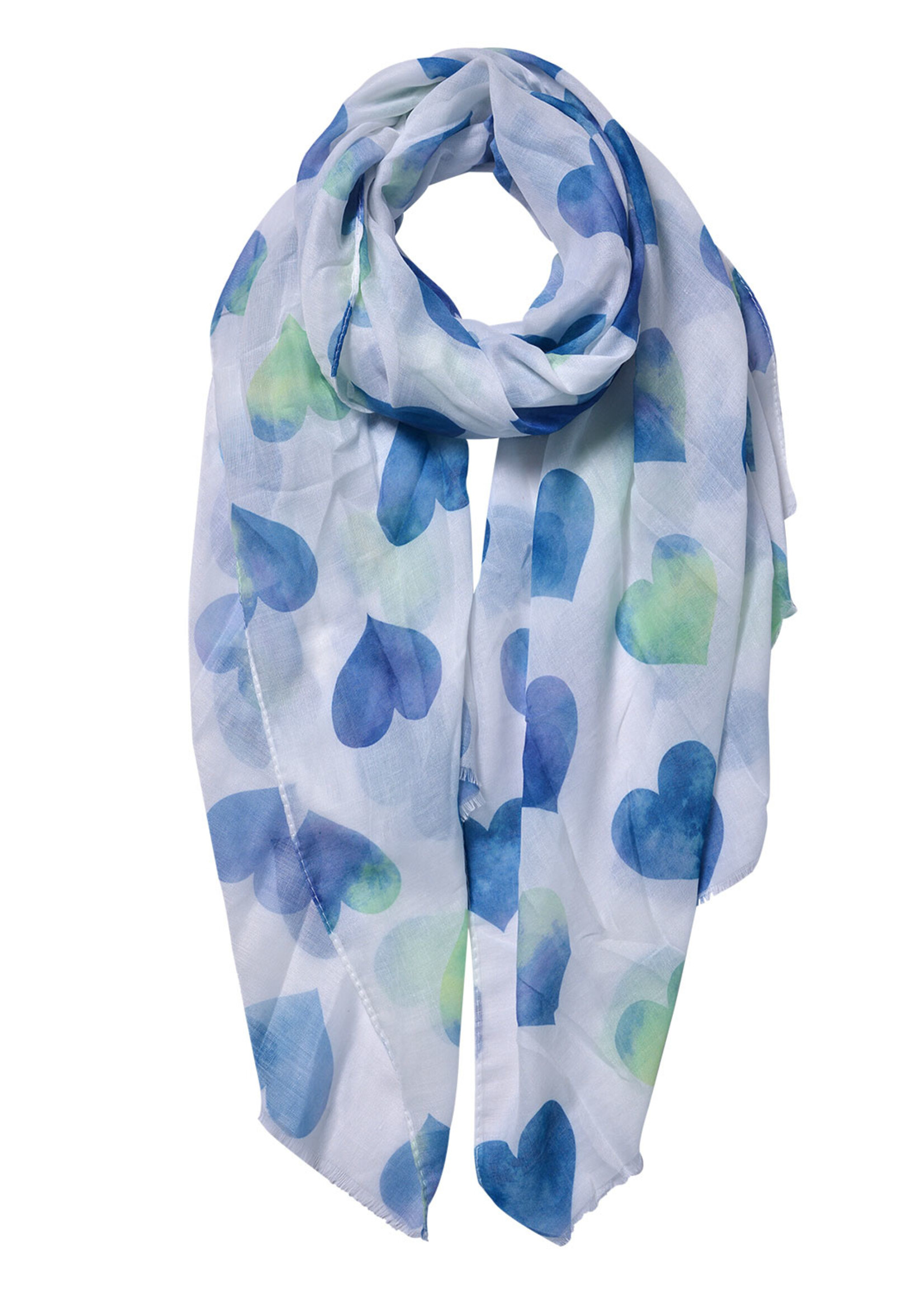 Clayre & Eef Sjaal 70*180 cm blauw JZSC0552BL