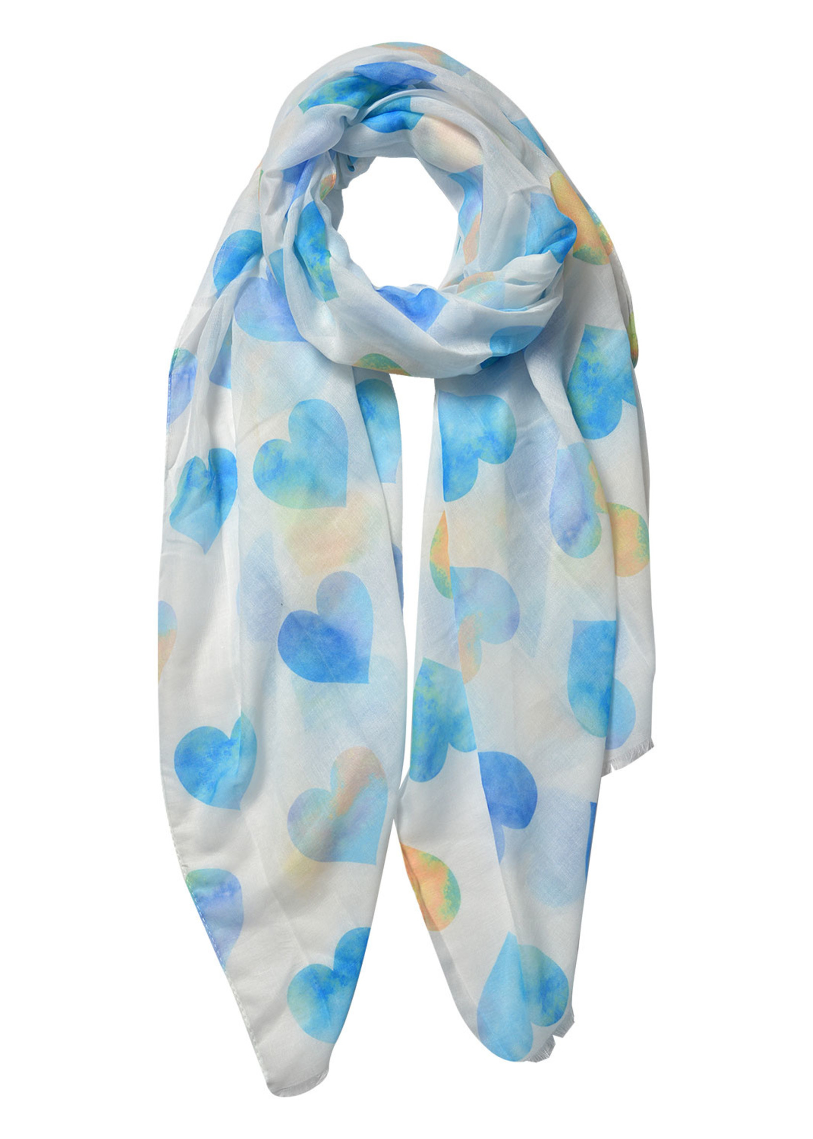 Clayre & Eef Sjaal 70*180 cm blauw JZSC0552LBL