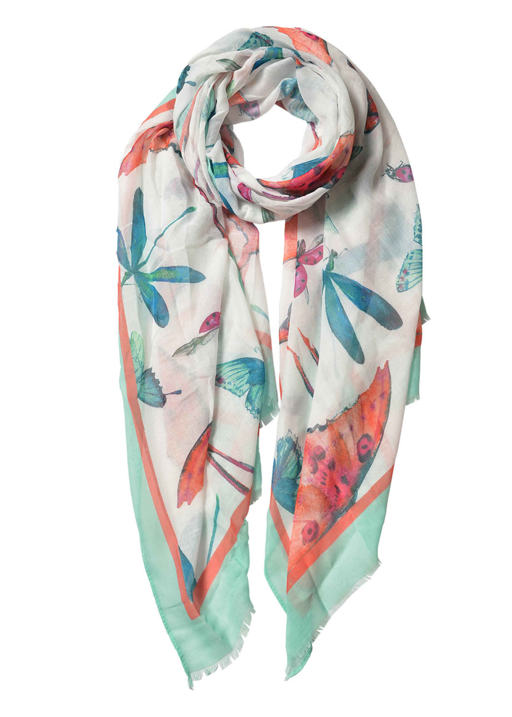 Clayre & Eef Écharpe 70*180 cm multi couleurs JZSC0555