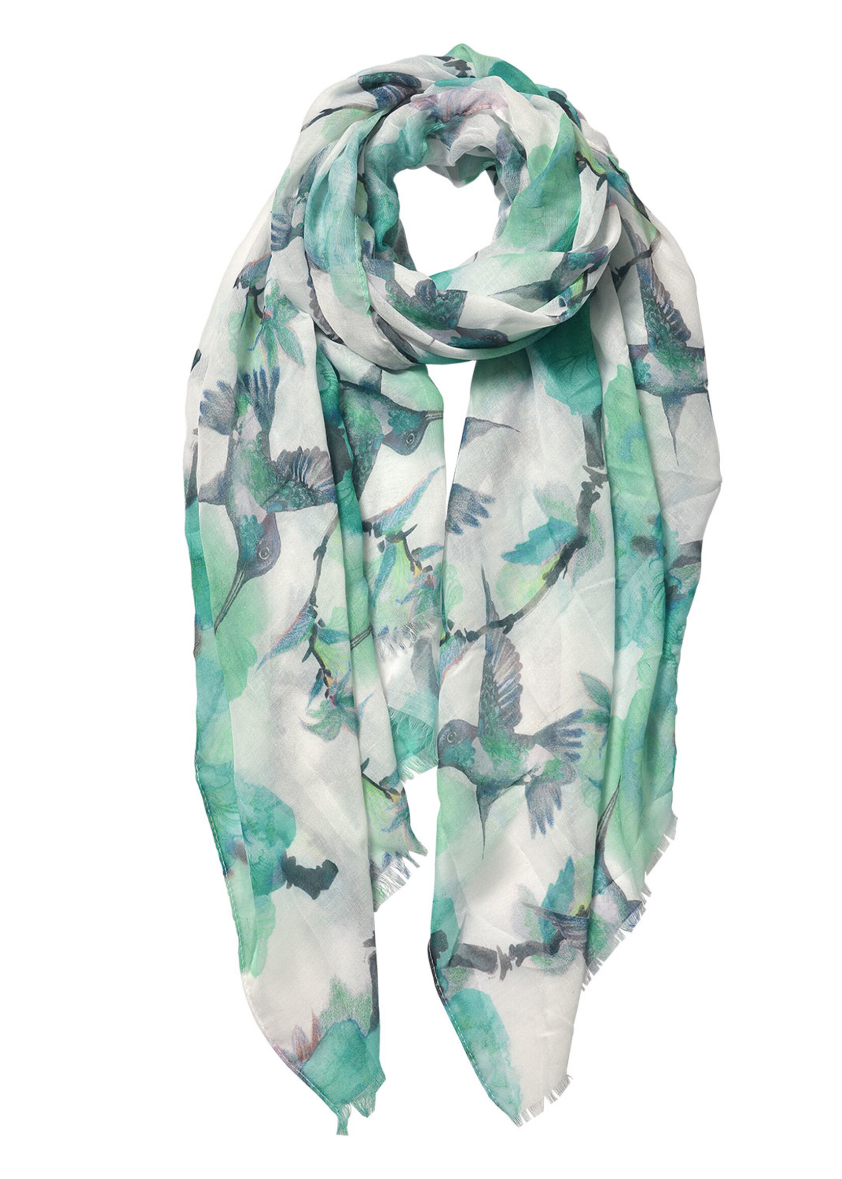 Clayre & Eef Écharpe 70*180 cm vert JZSC0556GR