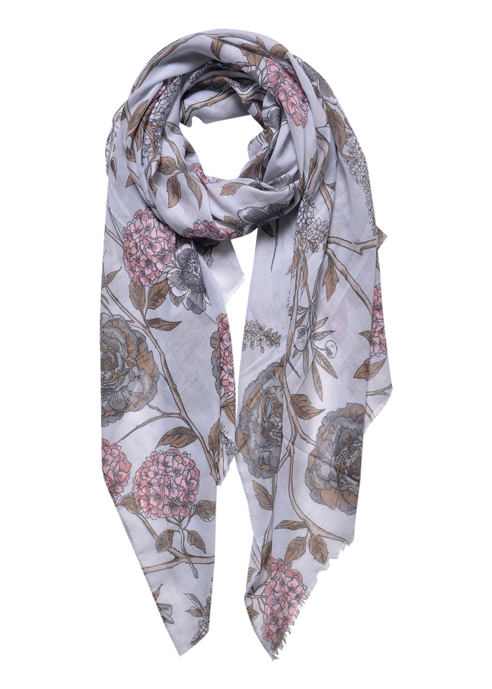 Clayre & Eef Sjaal 87*180 cm grijs JZSC0564G