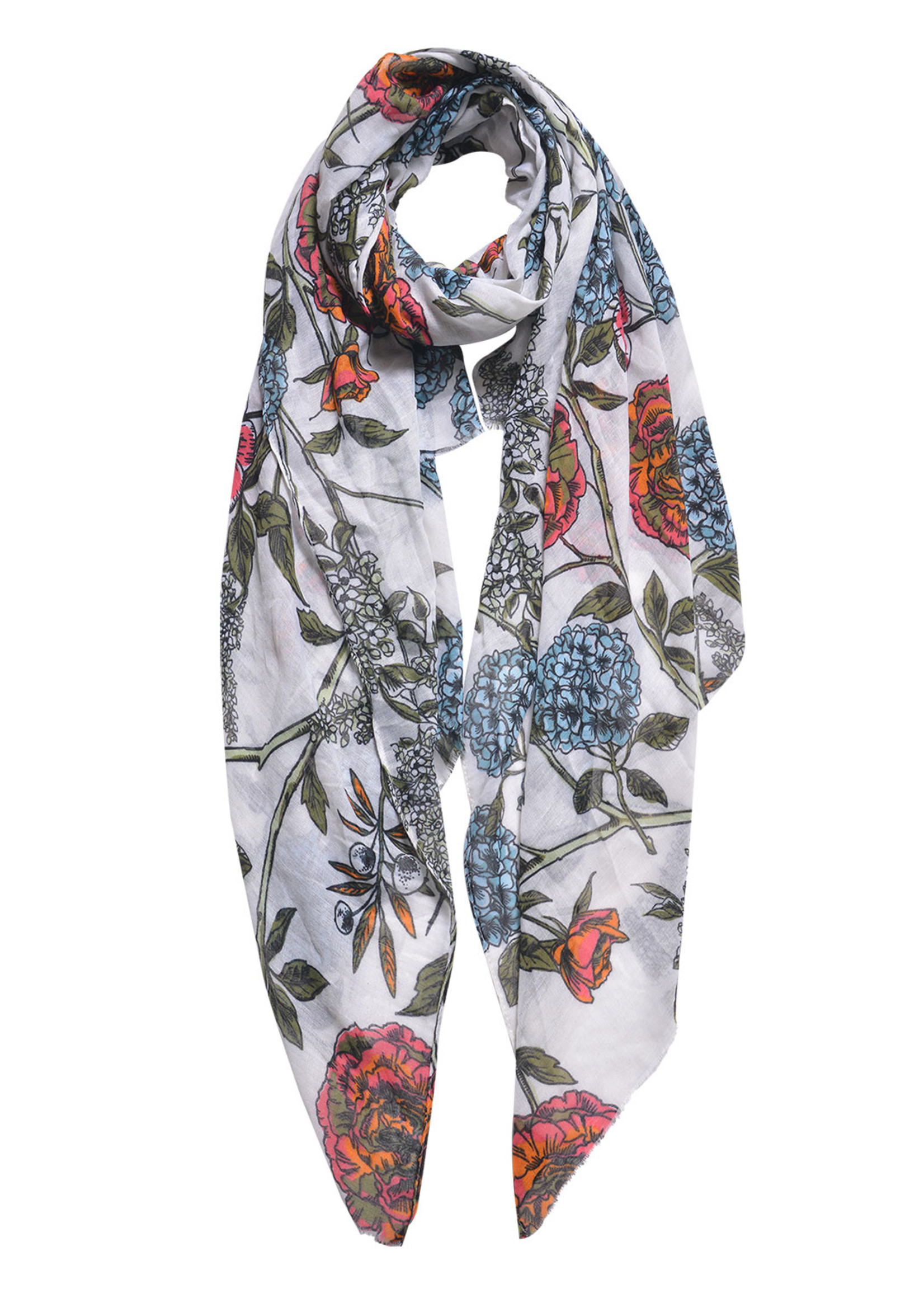 Clayre & Eef Sjaal 87*180 cm wit JZSC0564W