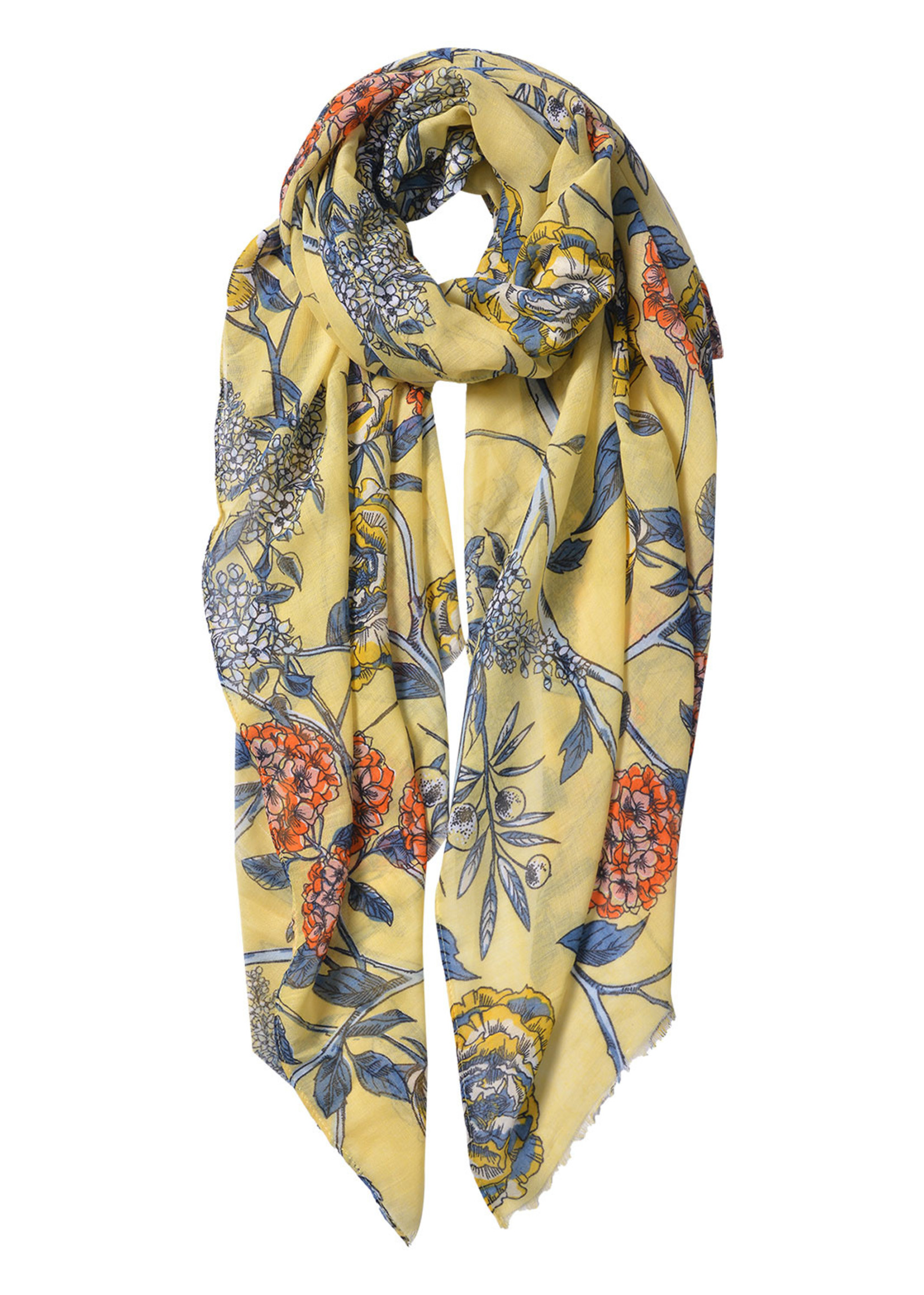 Clayre & Eef Écharpe 87*180 cm jaune JZSC0564Y