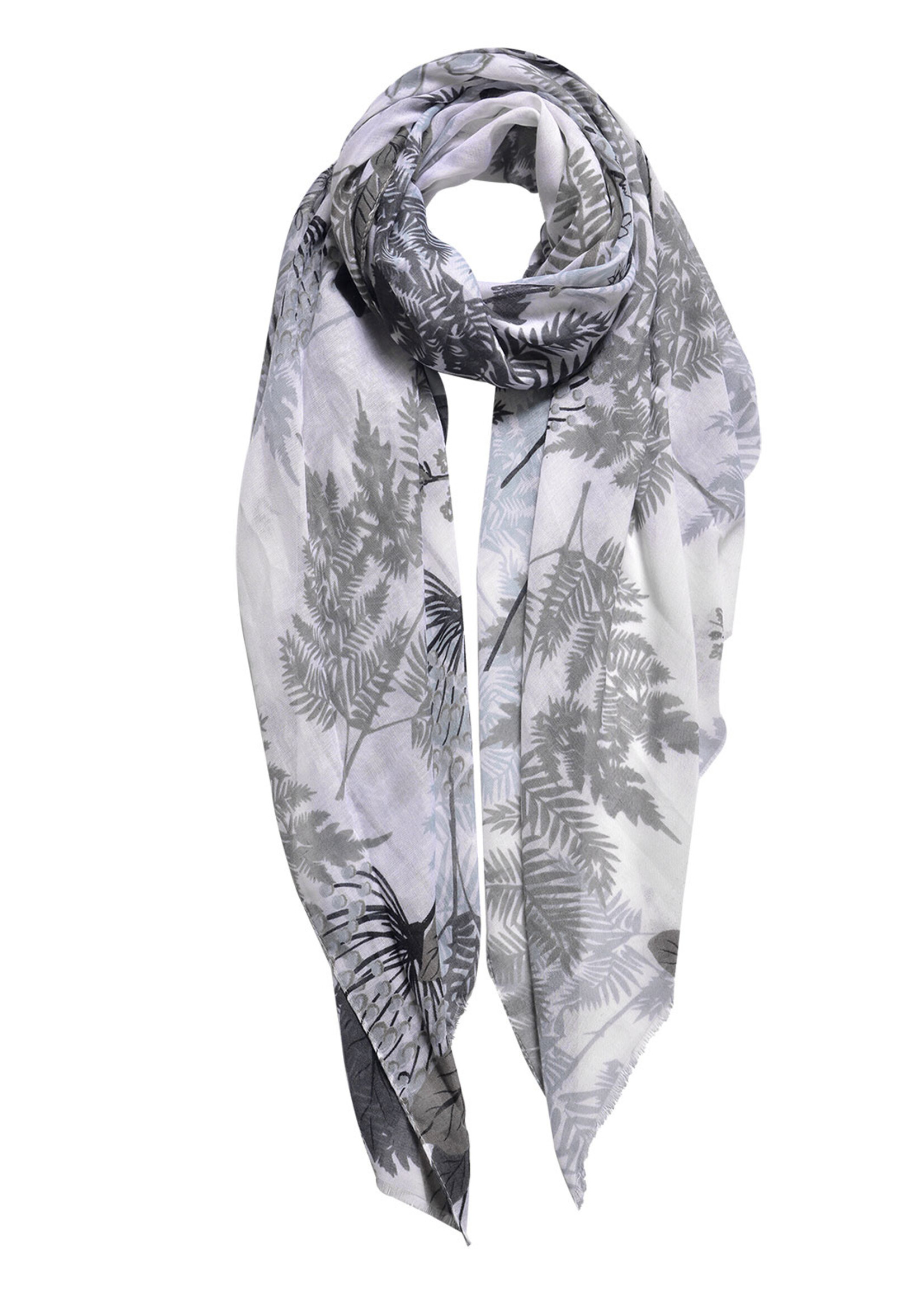 Clayre & Eef Sjaal 87*180 cm grijs JZSC0565Z